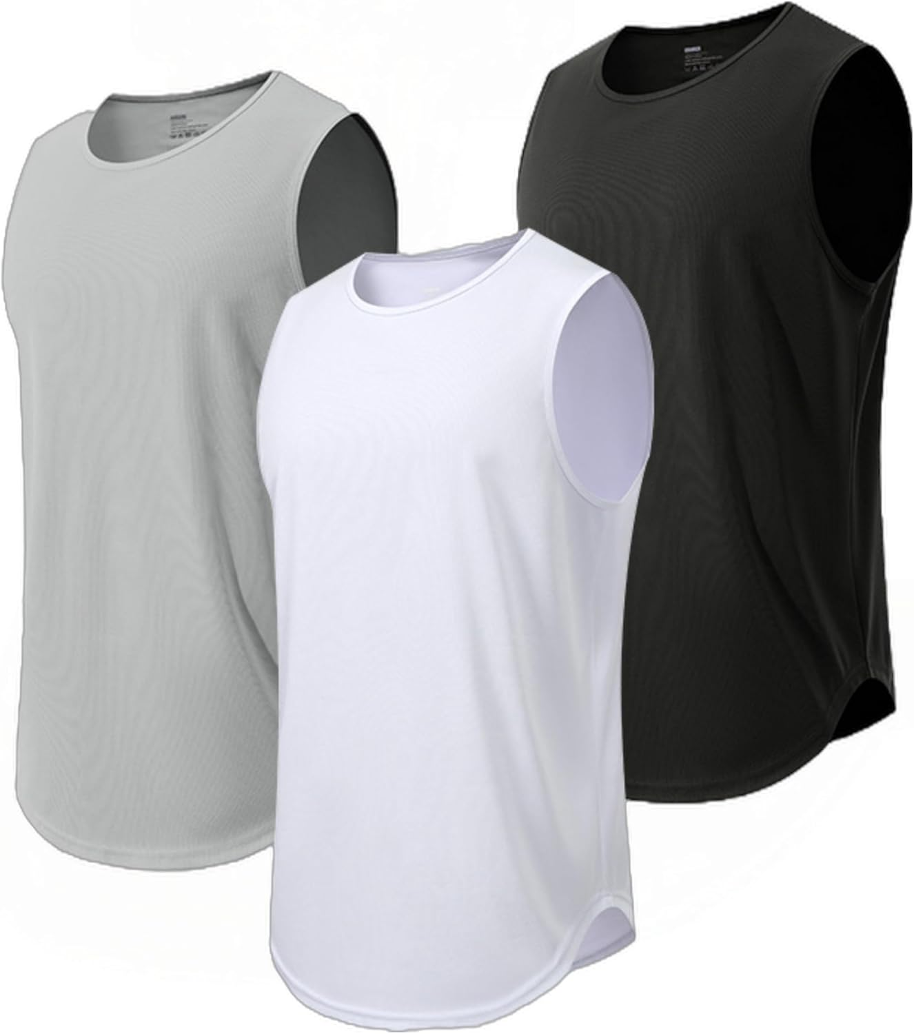 3 Pack Men'S Gym Singlets - Lightweight Quick-Dry Sleeveless Tops for Running & Training | Breathable Activewear Vest image number 5