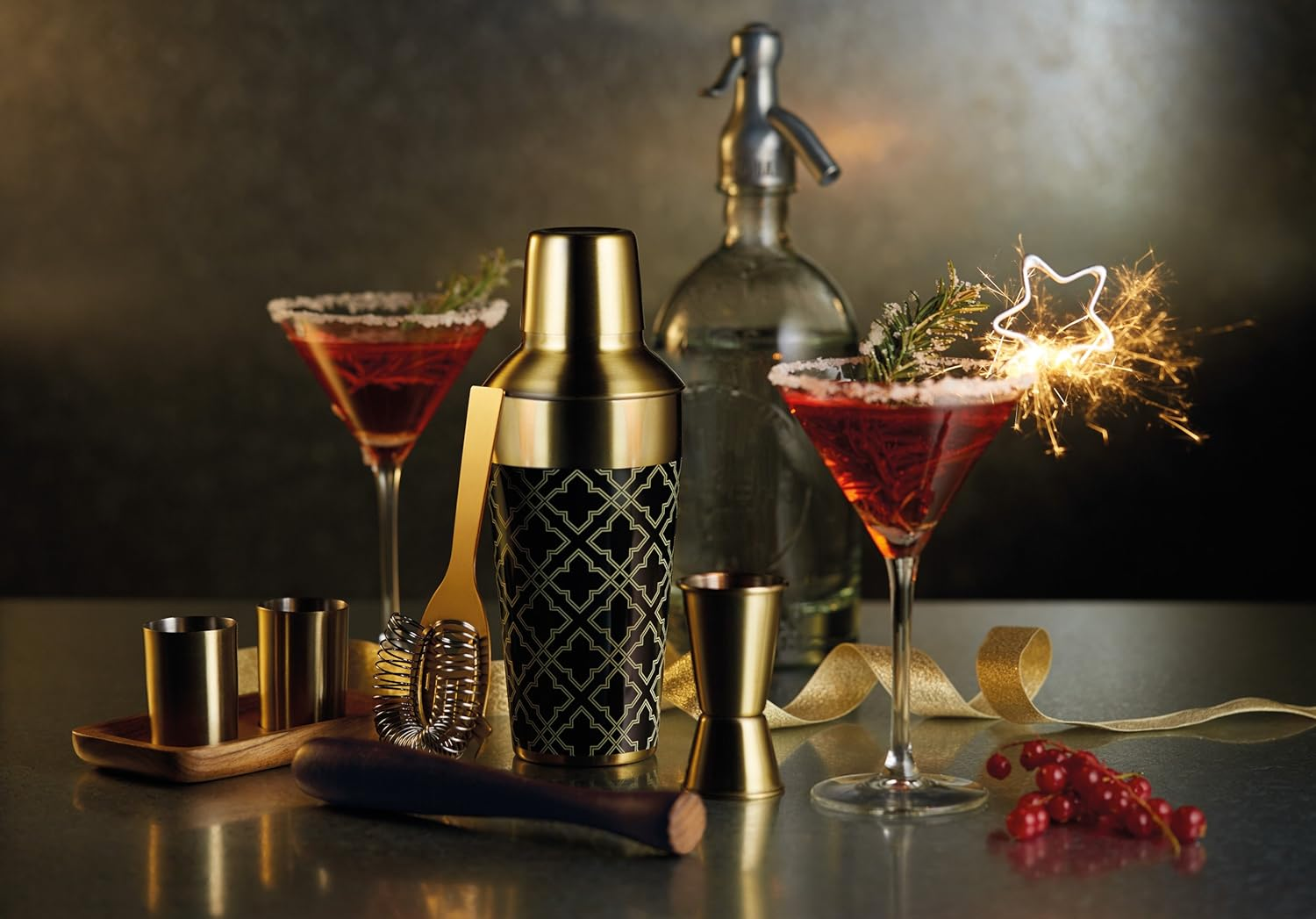 Barcraft Art Deco Cocktail Shaker 650ML Gift Boxed