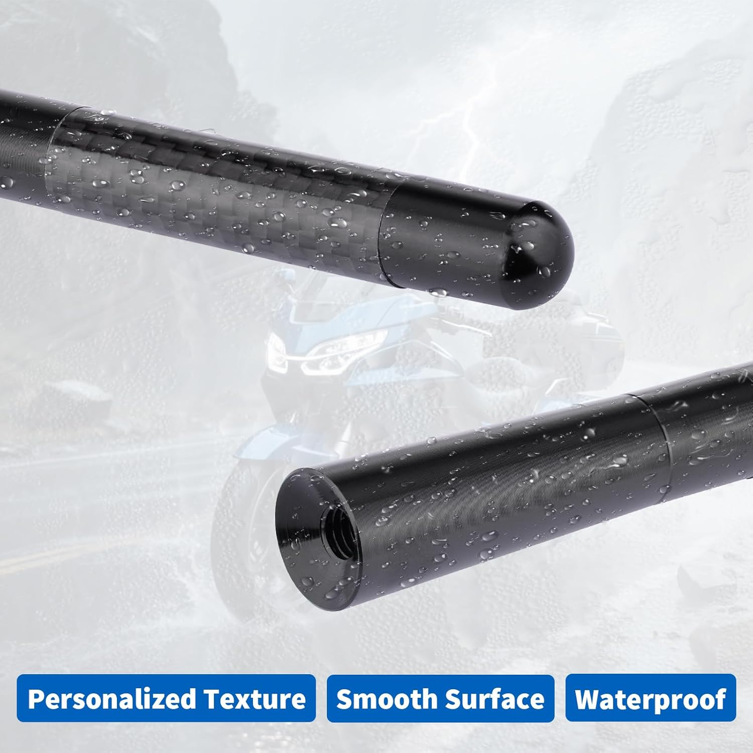 Carbon Fiber Motorcycles Antenna for 1989-2025 Road King Softail Touring Street Glide Road Glide Fat Boy Electra Glide Tour Ultra Classic Motorcycles Radio Antenna Mast Replacement(1-Pack) image number 4