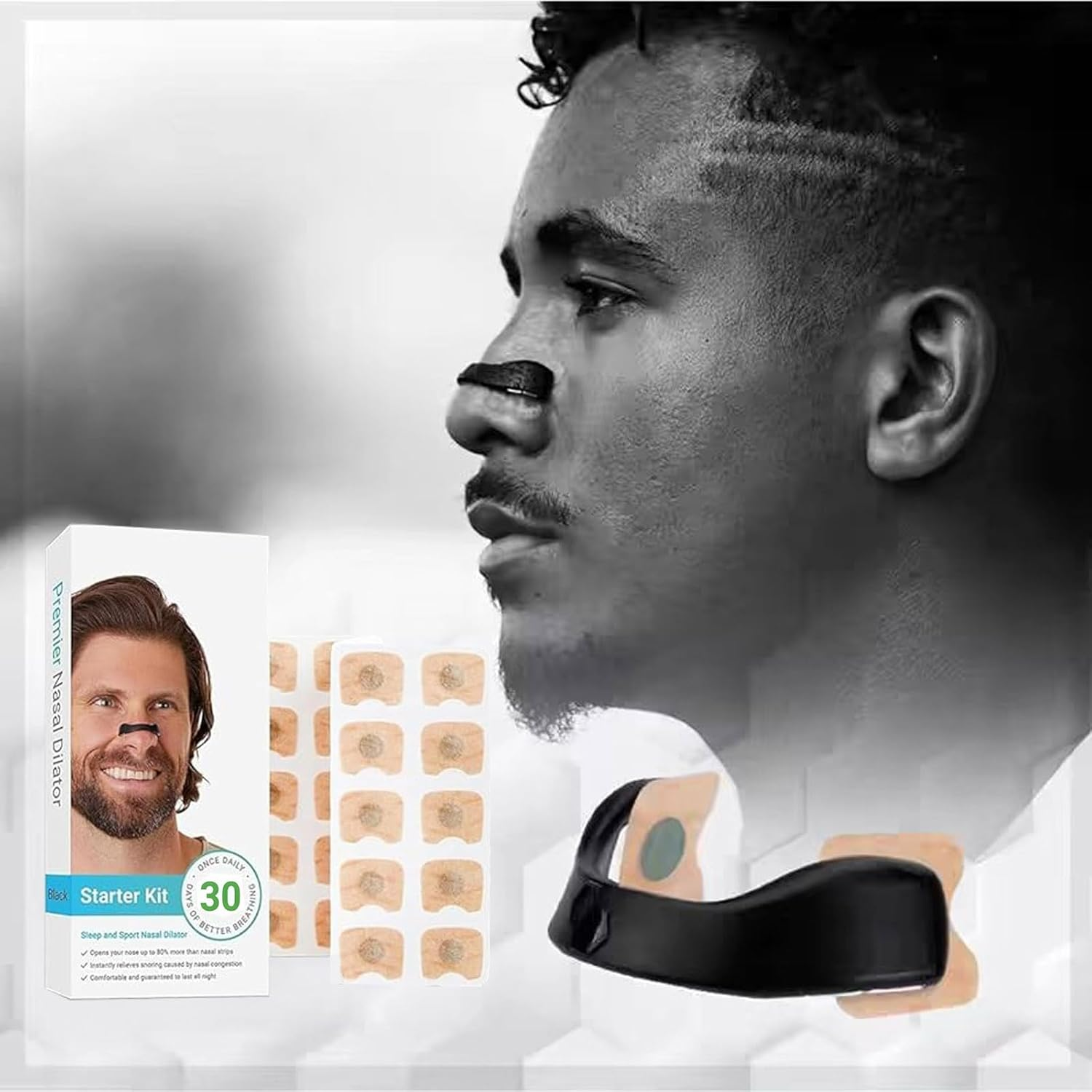 30 Pairs Magnetic Nose Strips for Snoring Relief,Anti Snoring Nasal Strips to Improve Breathing & Sleep Quality,Reusable Nose Strips for Men & Women image number 6