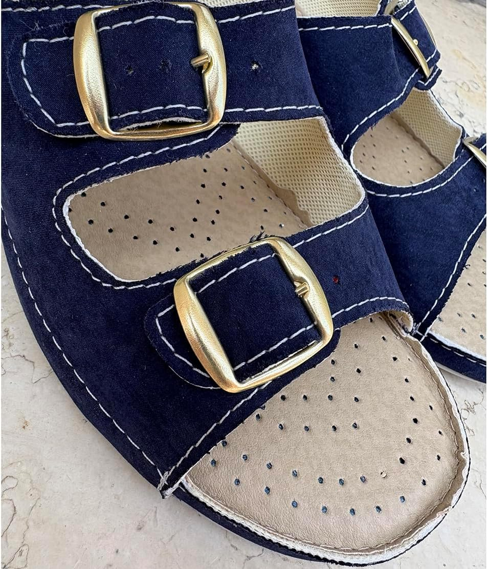 Magenta Women'S Comfort Love Cristina Fabric Double Buckle Adjustment Slippers Vegan Friendly image number 4