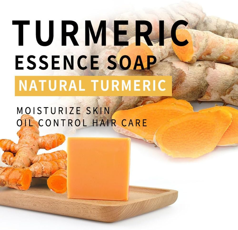 Wimode Honey Turmeric Kojic Soap,Glow Lemon Turmeric Kojic Soap Bar Face ＆ Body Cleaning Natural Handmade for All Skin Type 2Pcs image number 3