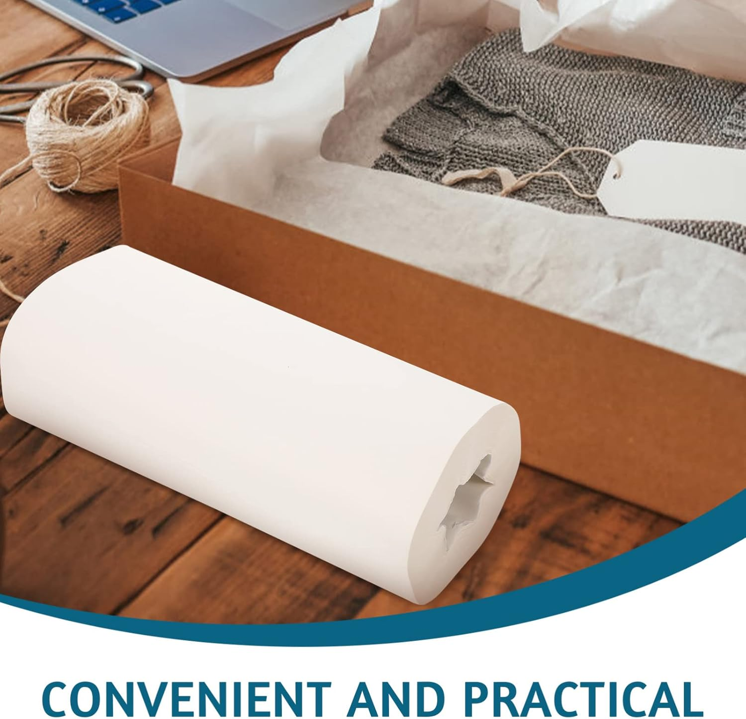 SEWACC 1 Roll Sydney Glassine Paper for Packing, Wrapping, Storage - Florist Acid Tissue, White Interlayer, Kraft Paper for Shirts image number 2