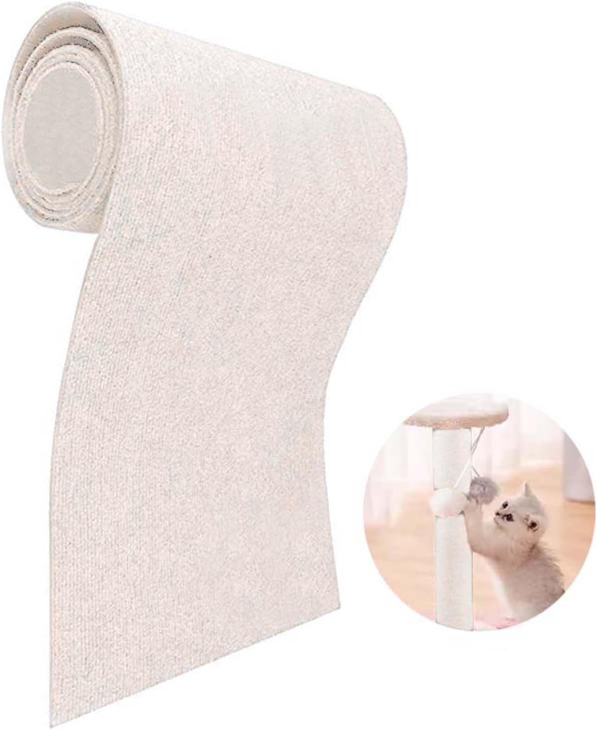 CULASIGN Self-Adhesive Cat Scratching Mat, DIY Wall, Self-Adhesive Cat Scratch Mat, Scratch Protection, Sofa Climbing Cat Scratcher Mat, Tape, Scratch Pads (Beige, 30 X 30 Cm) image number 3