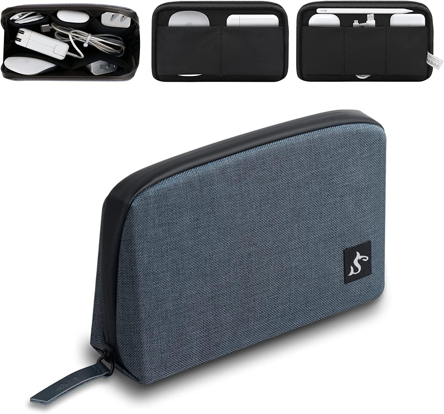 SIMTOP Cable Organiser Bag Small, Waterproof Cable Organiser Travel Electronic Bag Organiser on the Go for USB Charging Cable Mouse Charger Mobile Phone Accessories Power Bank Storage Cable Bag