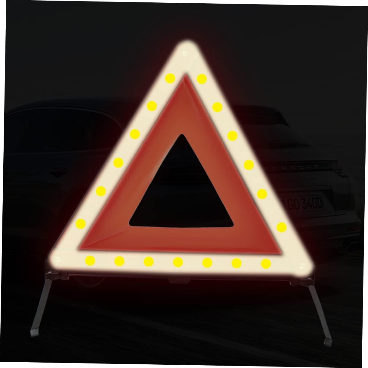 Reflective Triangle Warning Sign for Road Safety Emergency Roadside Warning Triangle Kit Portable Red Safety Sign for Vehicles for Car Breakdowns and Accidents image number 2