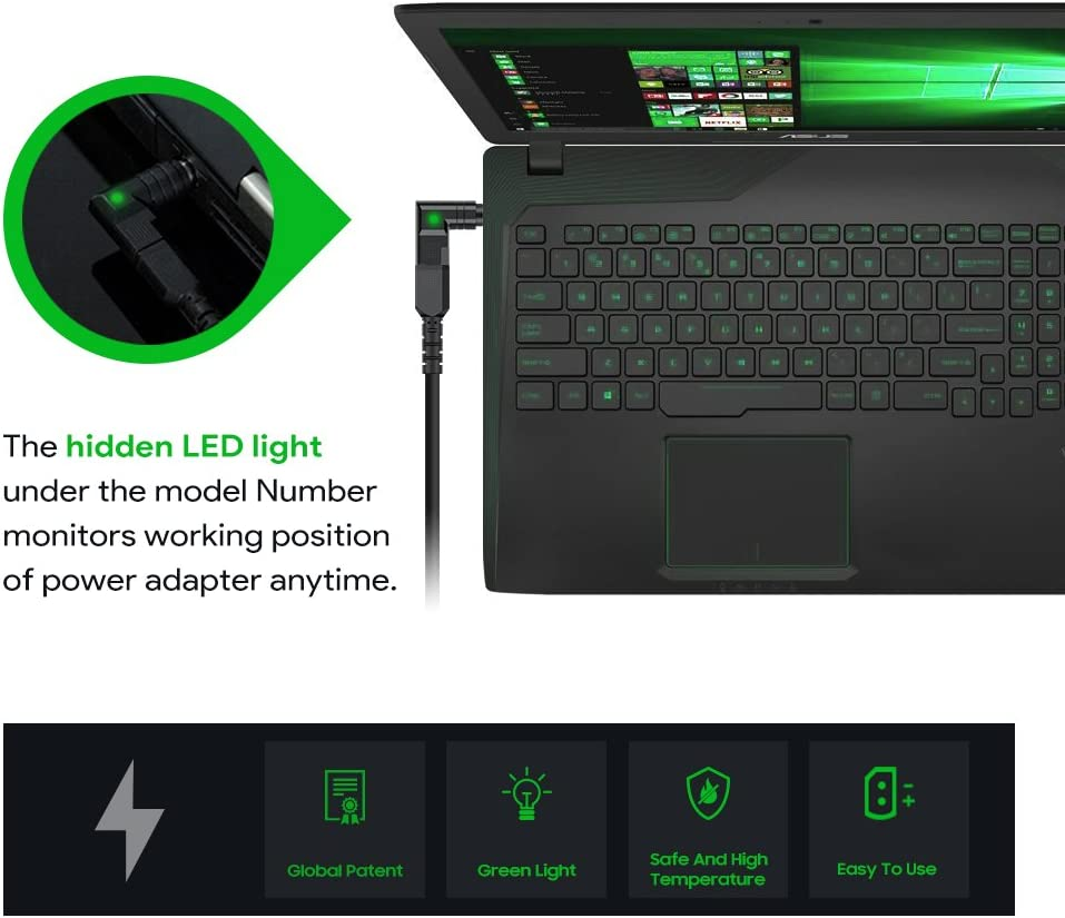 KFD 19V 65W 45W Universal AC Adapter Laptop Charger for Acer Asus Medion HP Dell Toshiba IBM Sony Fujitsu Gateway Notebook Ultrabook Chromebook Monitor Power Supply Cord 1.75A 2.1A 2.37A 3.42A image number 4