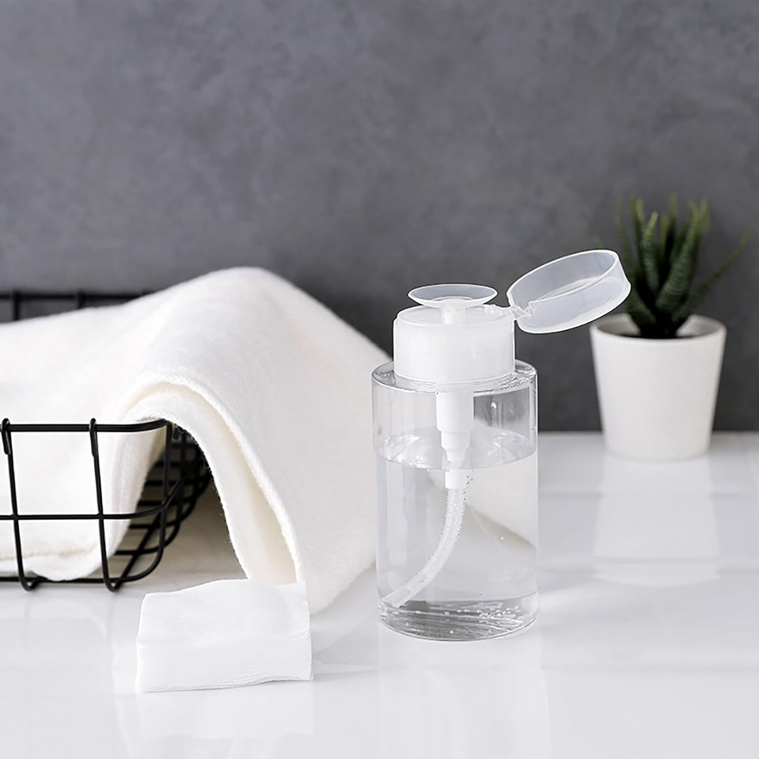 1 PCS 100Ml Toner Pump Bottle Acetone Pump Dispenser Nail Polish Remover Makeup Remover Pump Alcohol Press Liquid Bottles image number 3