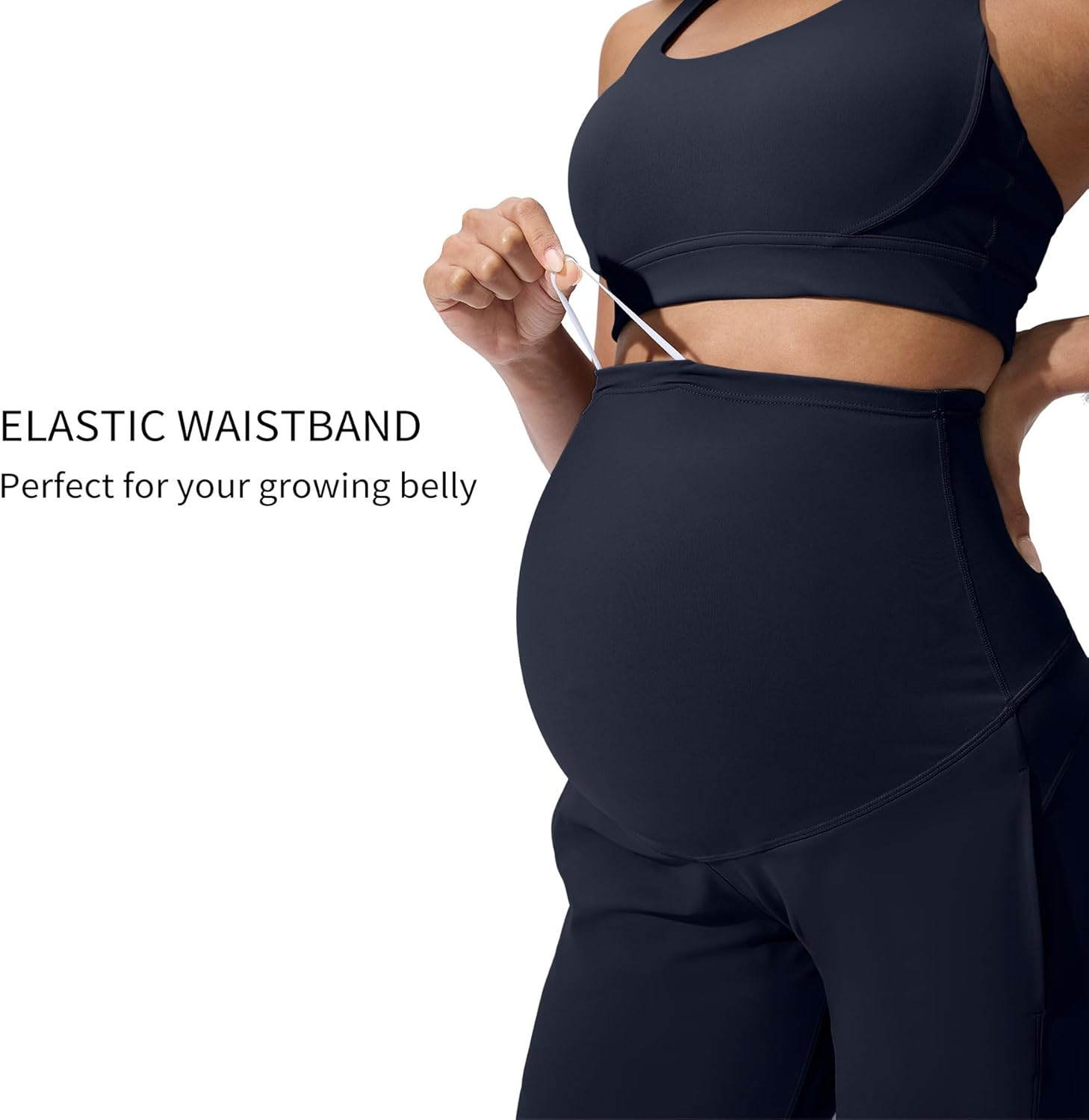 Mama Land Women'S Maternity Jogger over the Belly Stretchy Pregnancy Pants with Pockets Buttery Soft Lounge Activewear