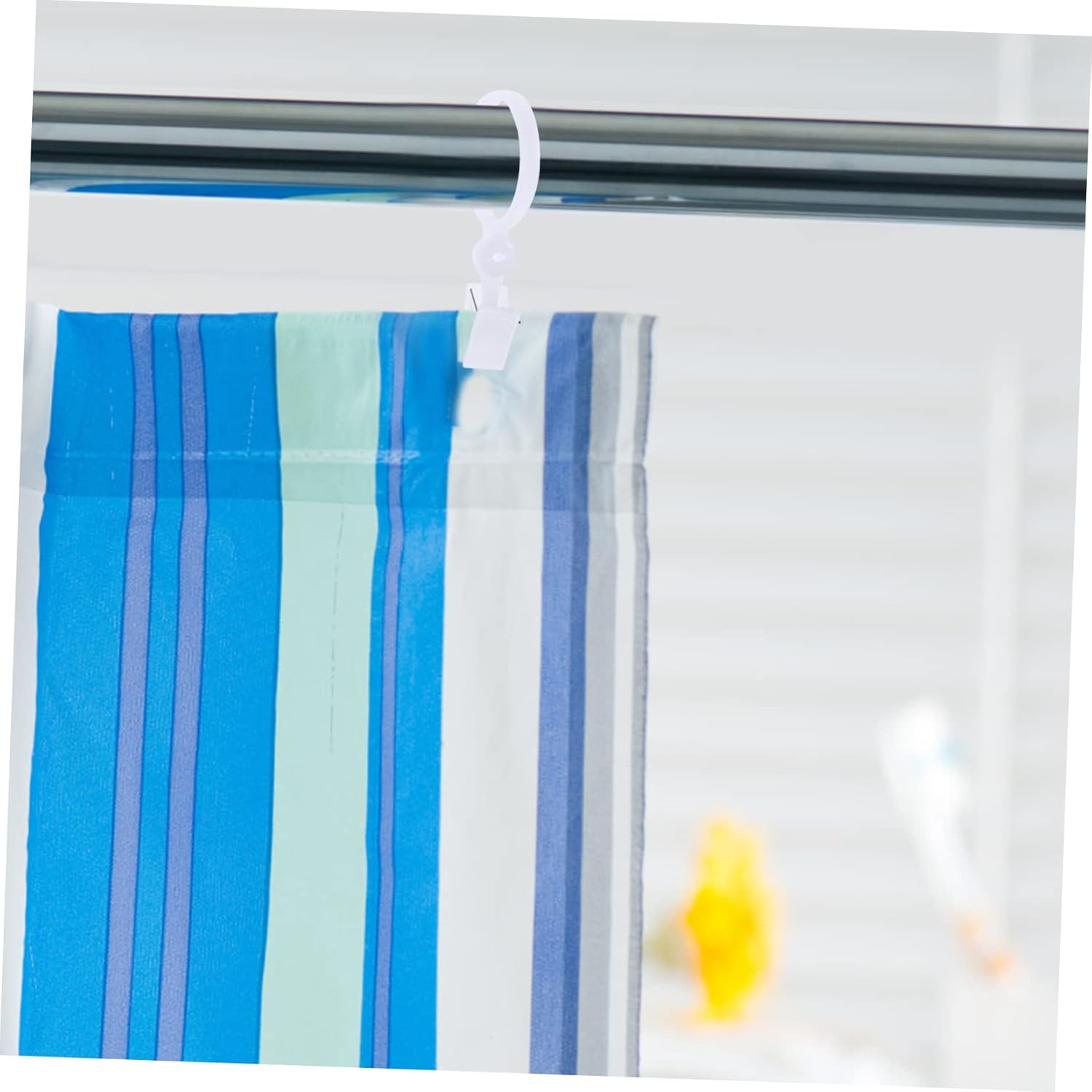 80Pcs White Curtain Rings Clips Adjustable Shower Curtain Rings Sturdy Window Drapery Clips Household Rod Accessories for Bathroom and Home Use image number 6