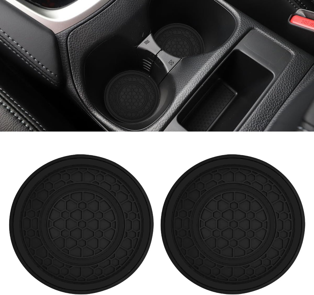 2PCS Car Cup Holder Coasters, 2.75 Inch Auto Non-Slip anti Dust Cup Mats, Console Cup Holder Insert Coaster Auto Insulated Mats, Universal Interior Accessories for Most Cars (Yellow)