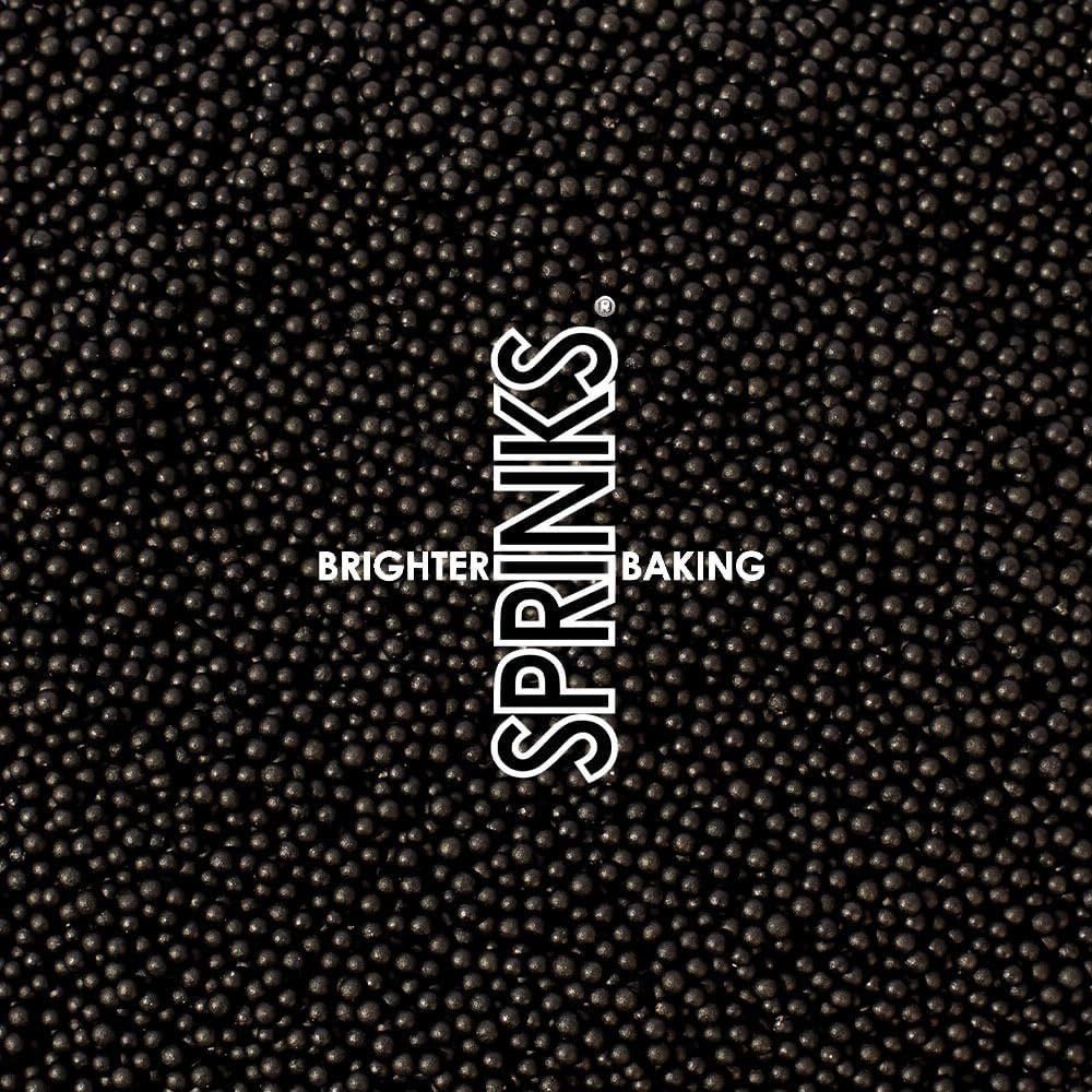Sprinks Nonpareils Sprinkles - Edible Cake Decorations | Cake Sprinkles | Cupcake Decorating Sprinkles | Donut Sprinkles | Halloween Sprinkles | Dessert Sprinkles | 75G, Black image number 3