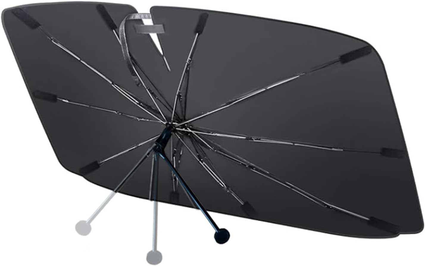 Car Windshield Sun Shade Umbrella - [Latest Vinyl Coating] Protects against Sun Rays & Heat, Keeps Car Cool, Prevents Interior Damage, Medium (145Cm X 82Cm) image number 5