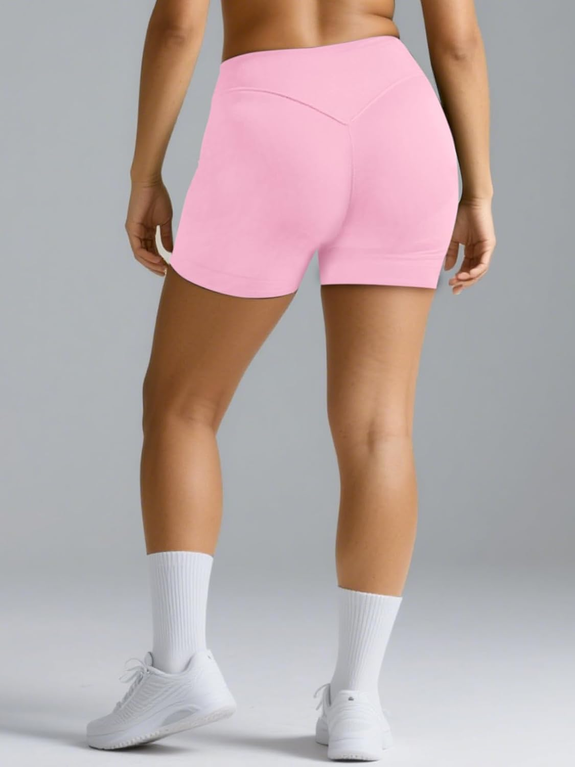 Fisoew Women Workout Impact Shorts 3.6"/ 4.5"/ 6" Scrunch Butt Lifting Gym Seamless Booty Biker Shorts image number 4