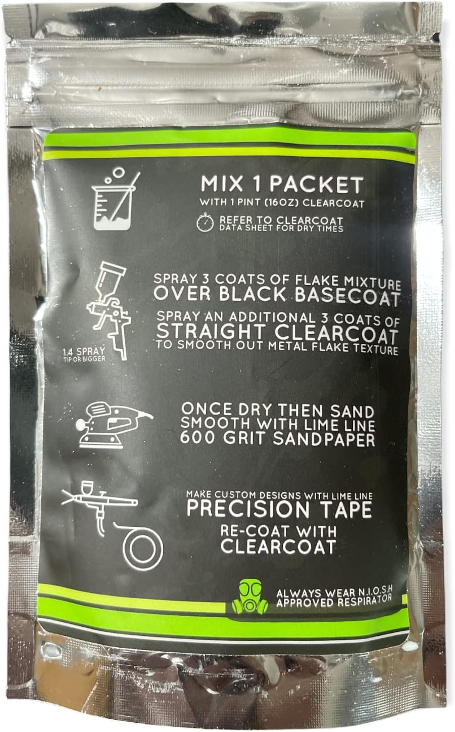 Lime Line Crushed Glass Metal Flake for Custom Paint image number 1