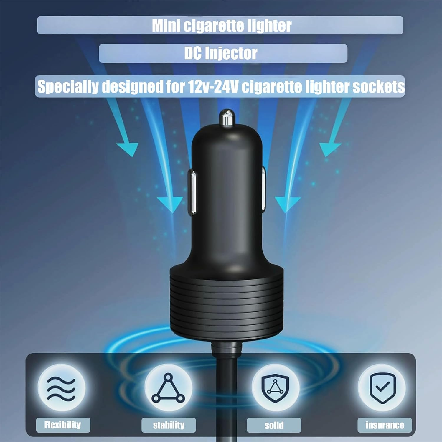 RIBHNXHI Starlink Mini Power Cable Direct to Cigarette Adapter 12V Adapter for Starlink Mini Cable 3M 12V-48V Car Power DC Male to Cigarette Lighter
