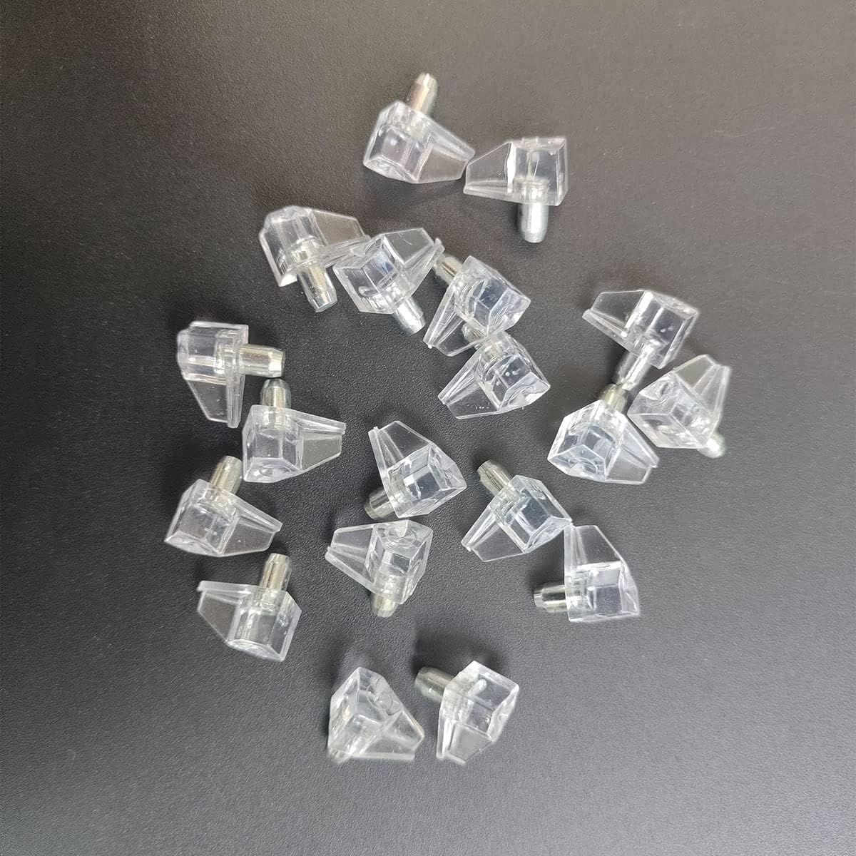 20 Pcs 5Mm Clear Plastic Cabinet Shelf Support Pins, Clear Shelf Support Pegs, Shelf Pins Clear Shelf Support Pegs, Shelf Holder Replacement Peg, Shelf Holder Bracket Steel Pins