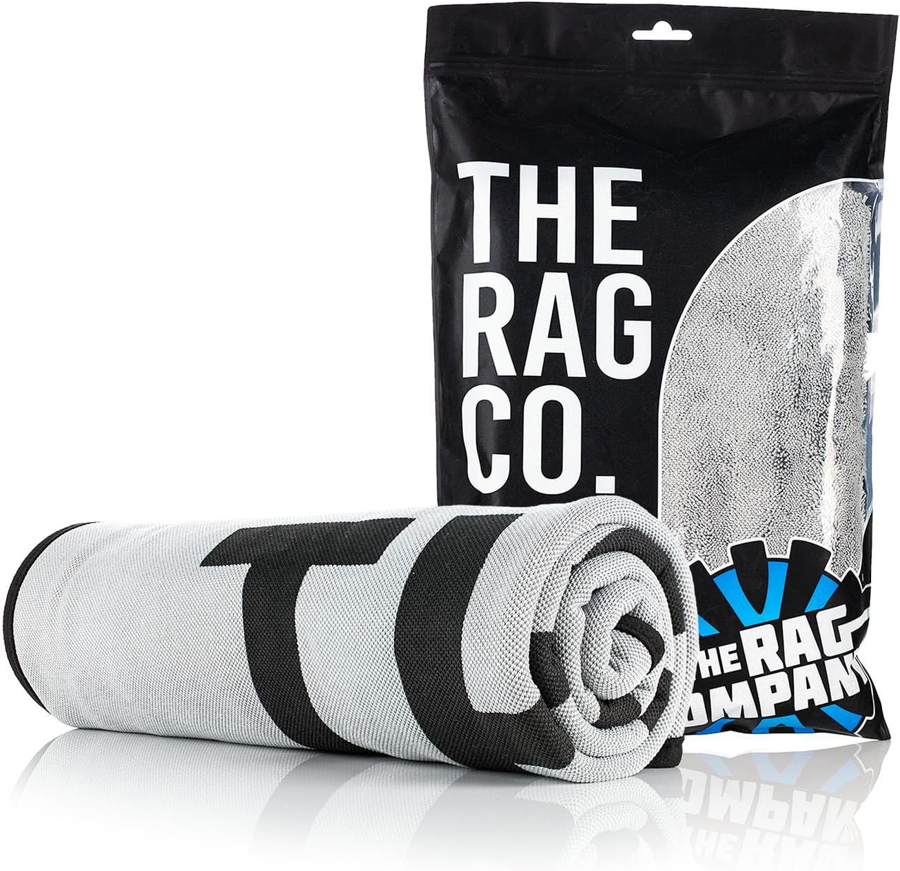 The Rag Company - Slim Dryer Towel - Ultra-Absorbent Korean Microfiber, Suede Edge, Car Drying Towel. 25" X 35" Grey