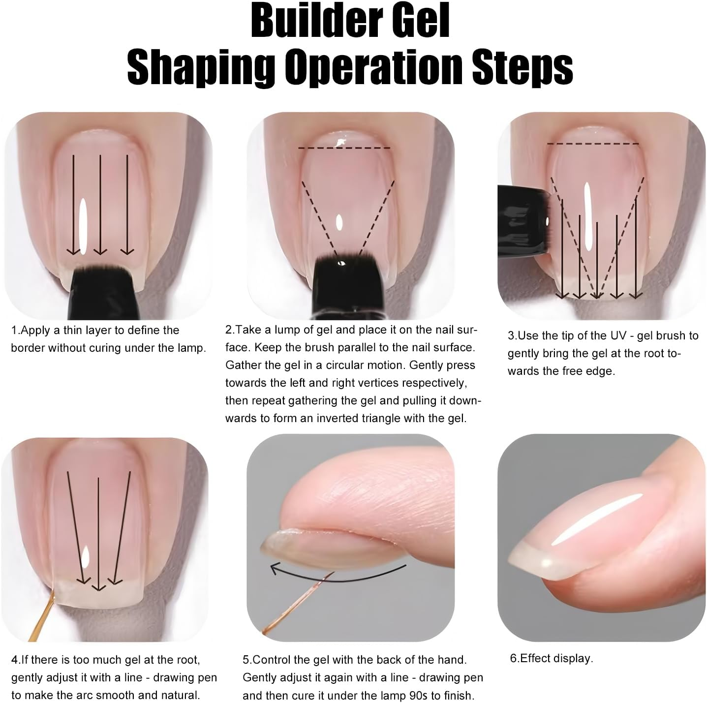 Vishine Builder Nail Gel 8-In-1 Clear Color for Nail Apex and Extension Strengthener, Nail Thickening Hard Gel Base Rhinestone Nail Glue Base in a Bottle H021 image number 3