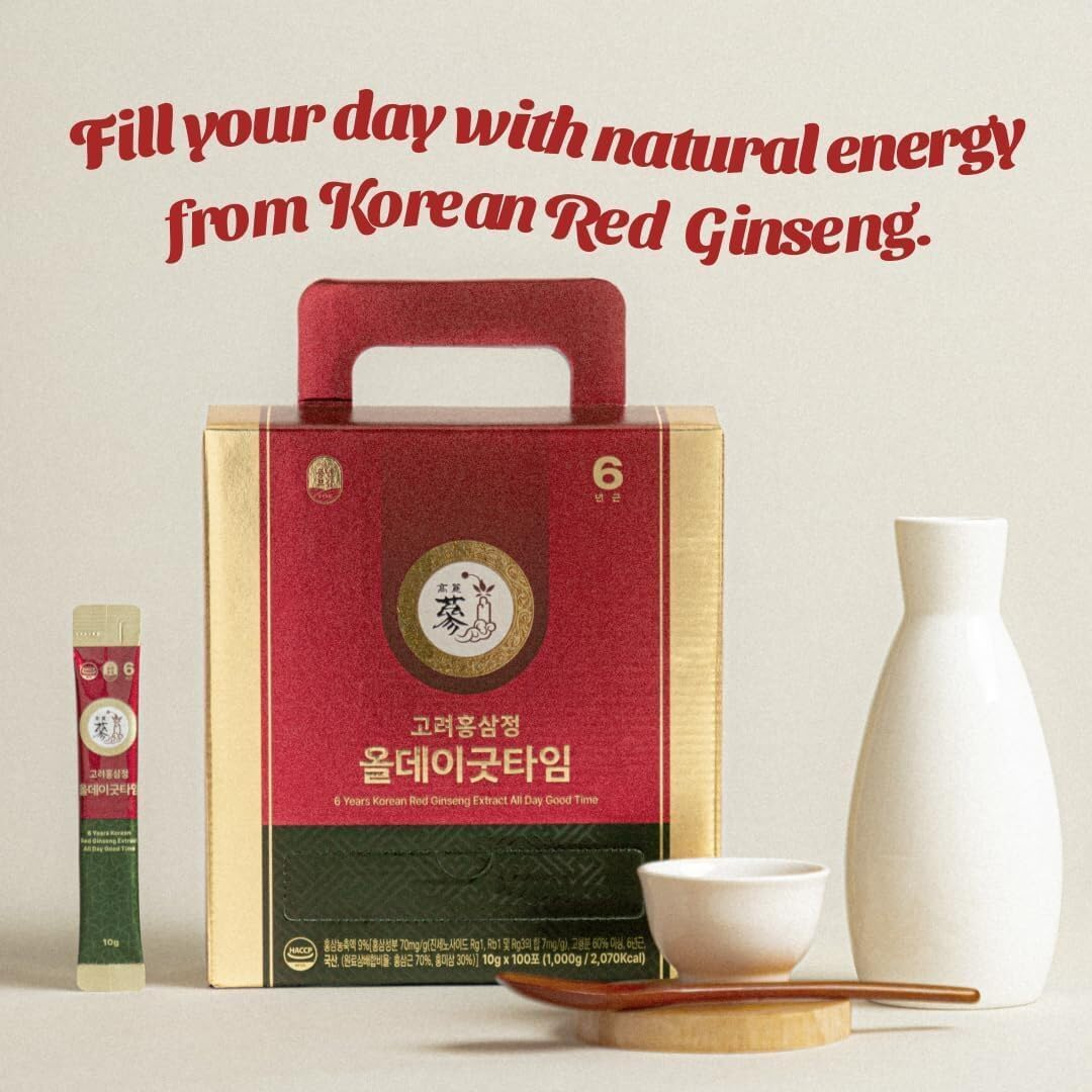 6-Year Korean Red Ginseng Extract Shot, Allday Goodtime - 7Mg Ginsenosides per Packet, HACCP Certified, Caffeine Free. image number 5