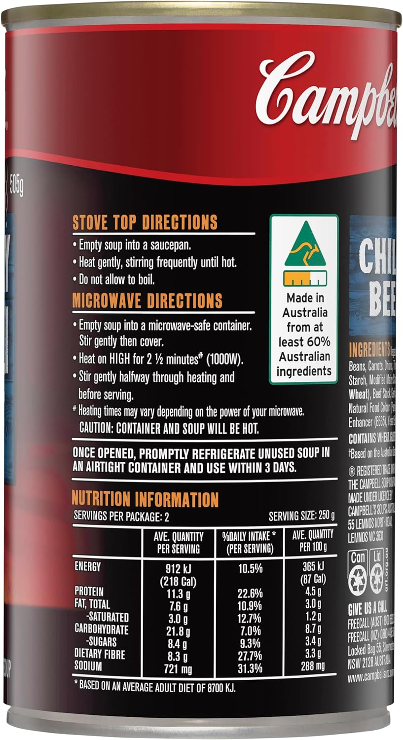 Campbell'S Chunky Chilli Beef Soup 505 G image number 4