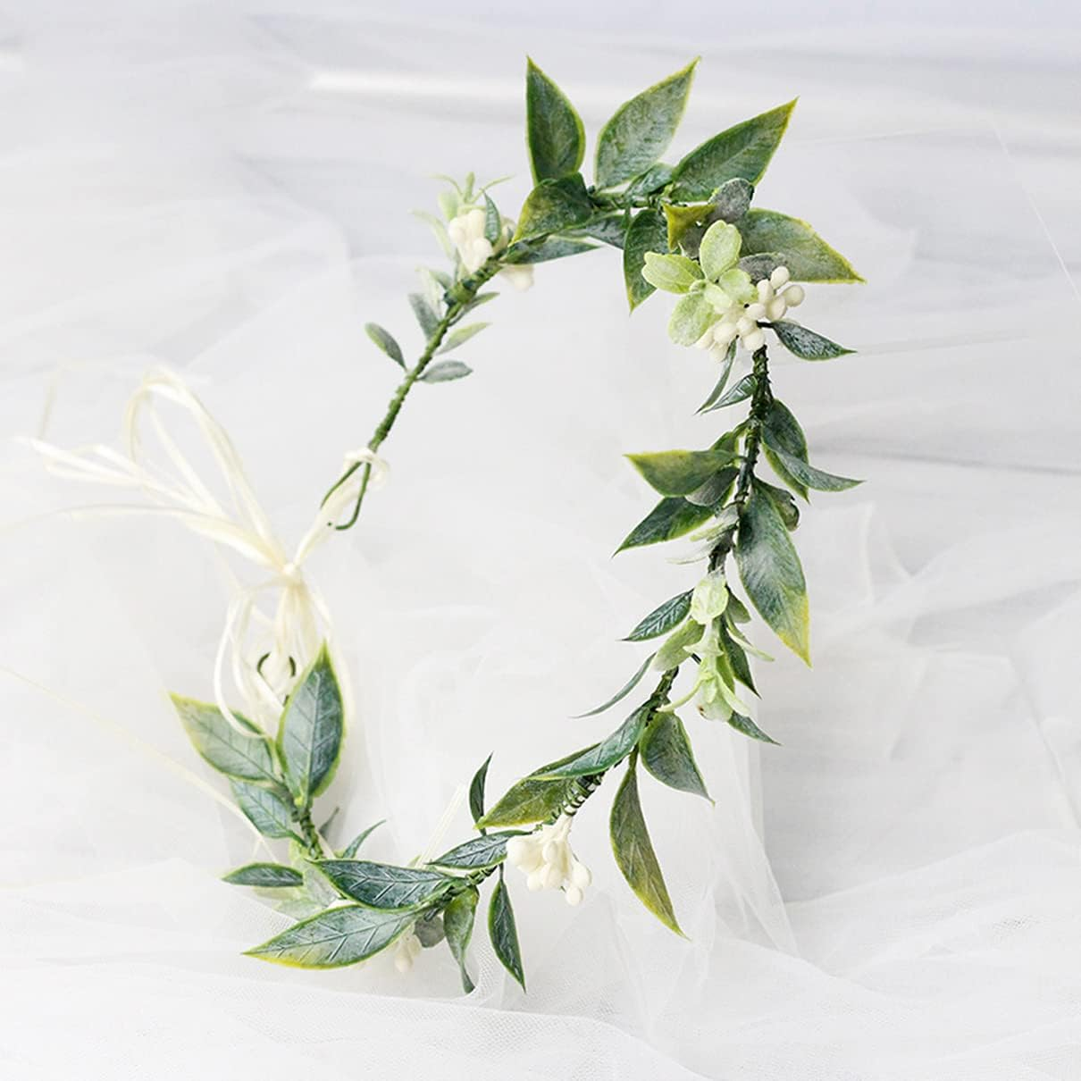 Merroyal Green Flower Crown Eucalyptus Petals Floral Crown Boho Wedding
