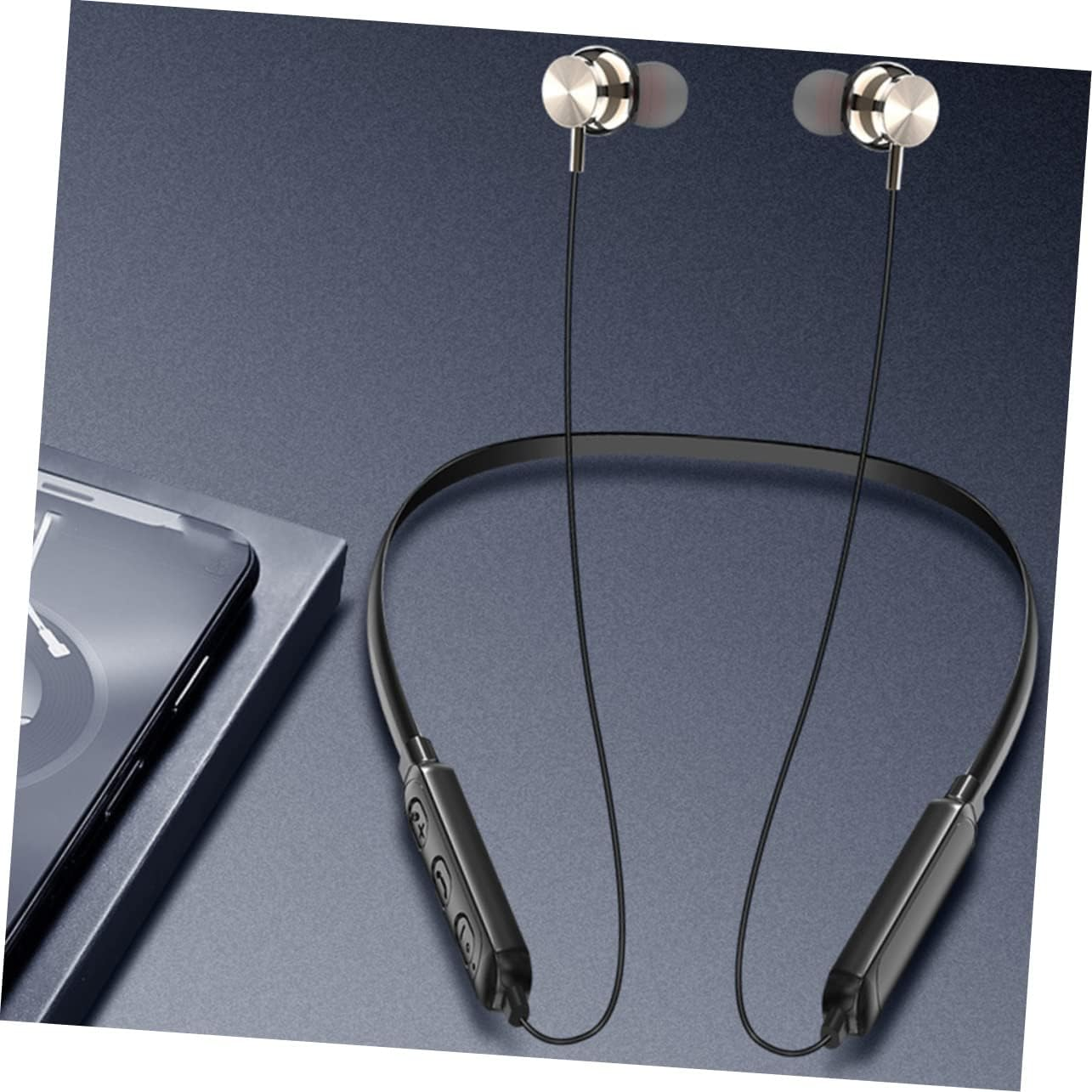 LRXIYODE Wireless Headset Neckband Earbuds 5.0 Magnetic In-Ear Stereo Earphones for Sports and Travel, Waterproof Black Wireless Earpiece image number 6