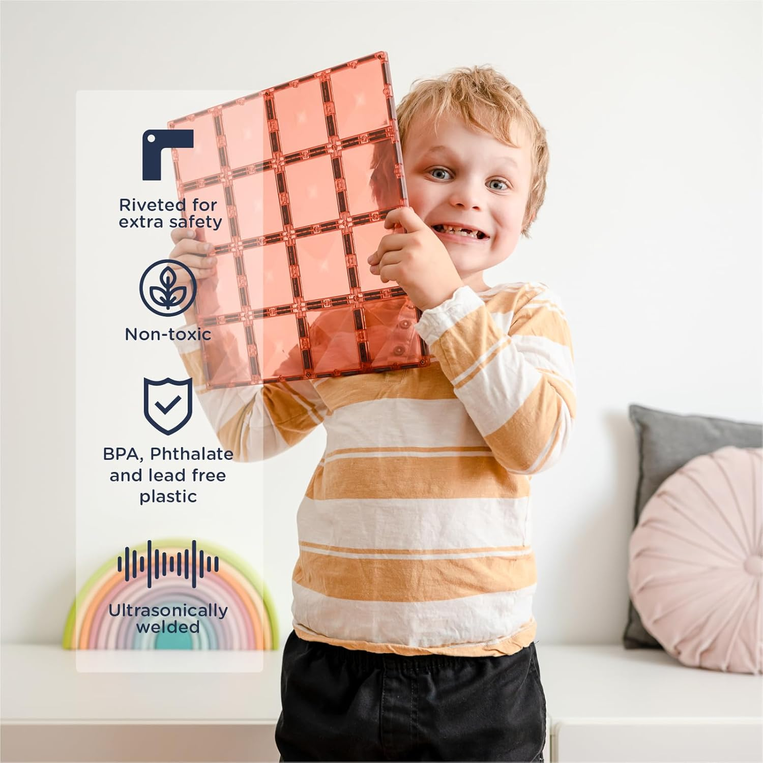 CONNETIX Pastel Base Plate Pack, Lemon & Peach, 2 Pieces image number 2