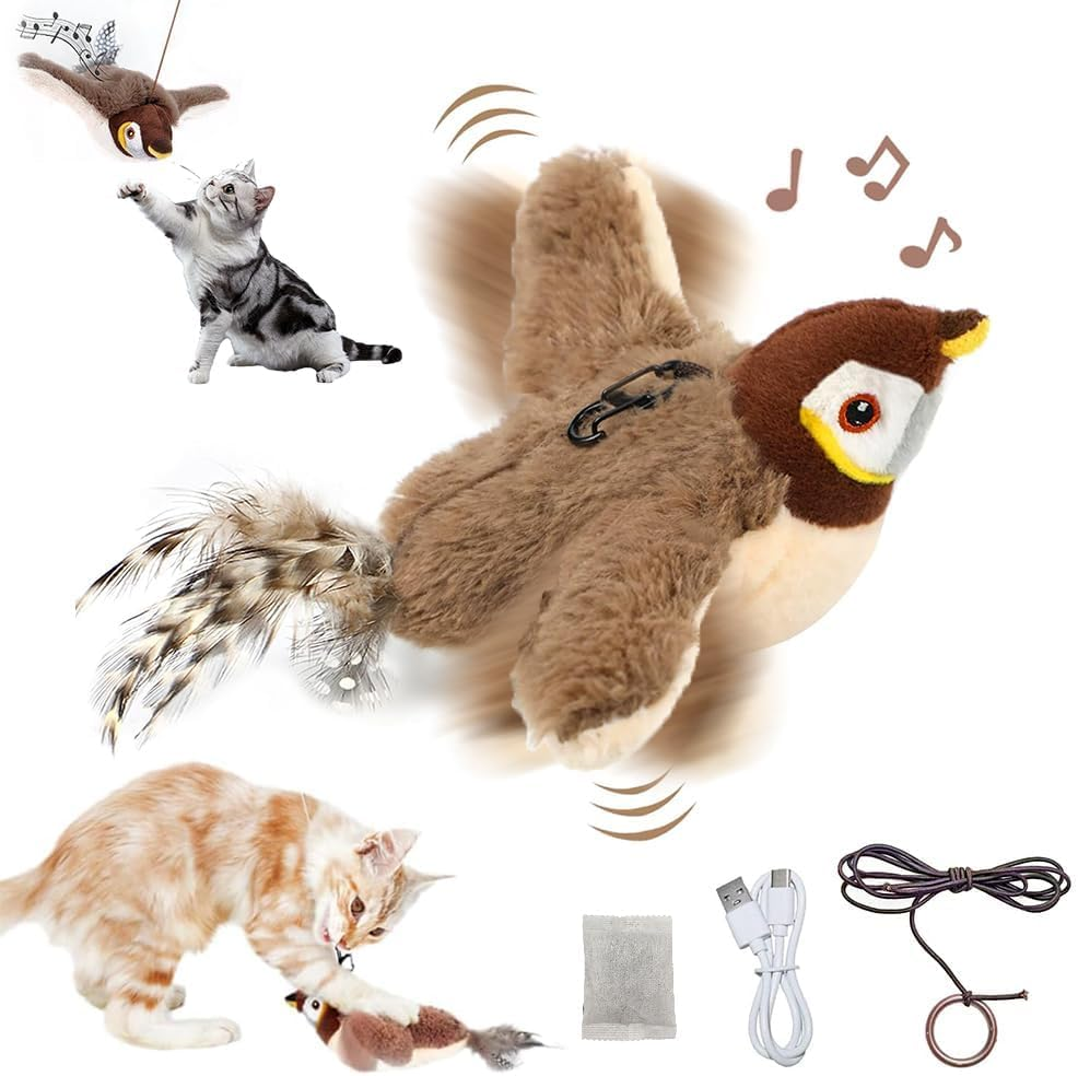Interactive Cat Toys, Rechargeable Flappy Bird Cat Toy, Catnip Toy, Suitable for Bored Indoor Cats and Dogs, Suitable for All Varieties image number 3