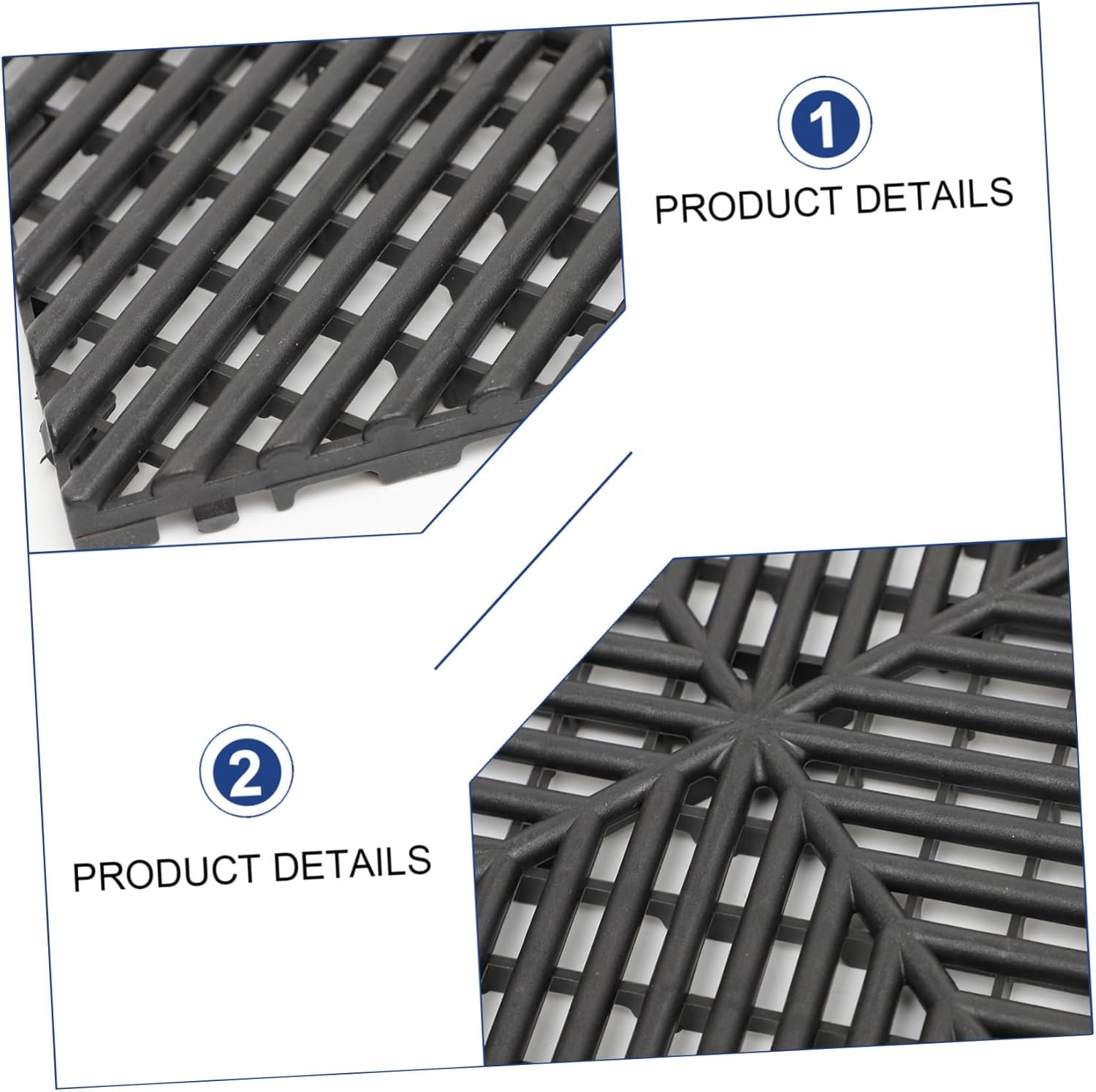 STOBAZA 2Pcs Non-Slip Modular Car Wash Floor Tile Mats with Large Drainage Thickened Interlocking Tiles for Pool Shower Bathroom and Outdoor Use image number 6