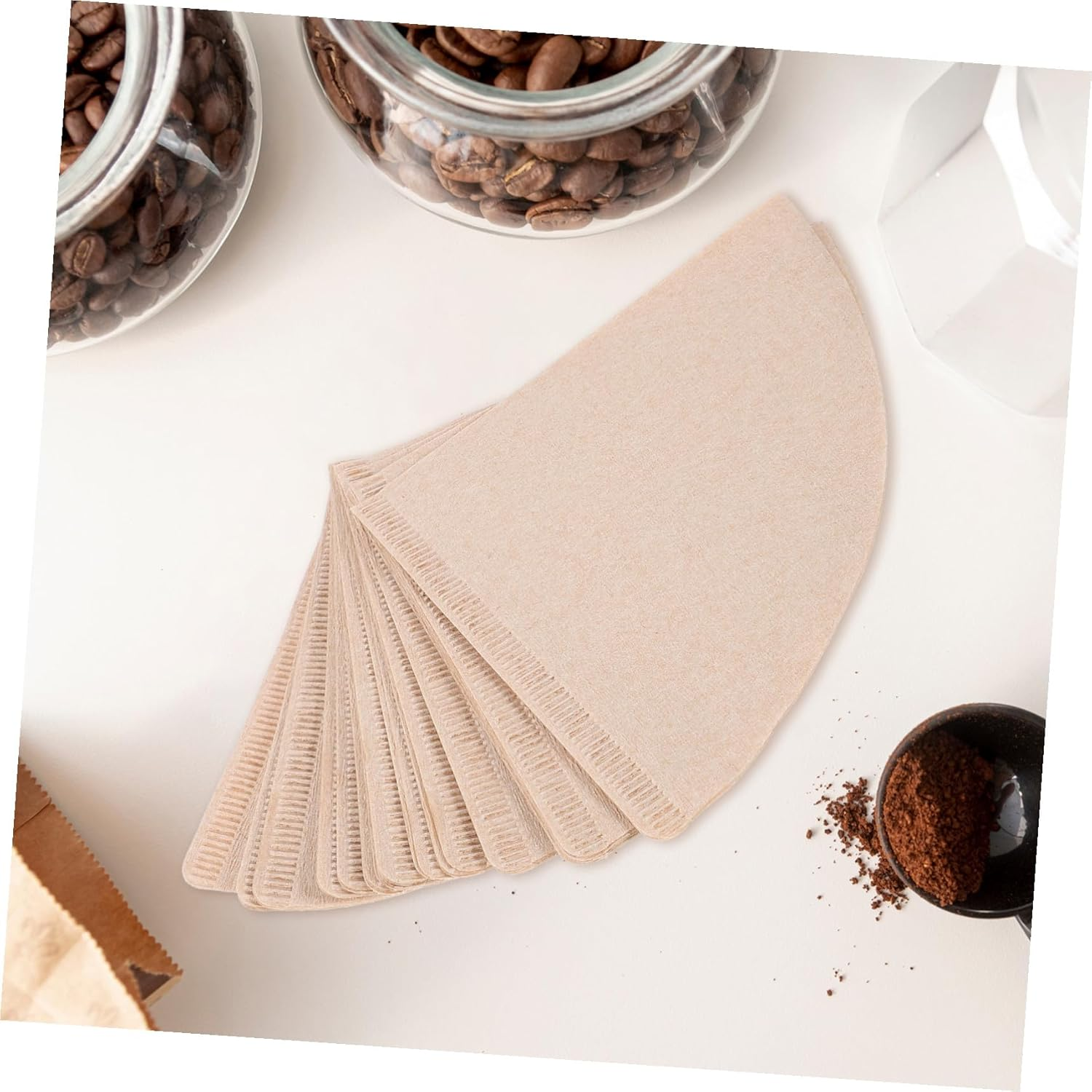 Gadpiparty 40Pcs Unbleached Paper Filters for Espresso Filter Paper Pads Compatible Drip Coffee Machines and Hand Brewing image number 4