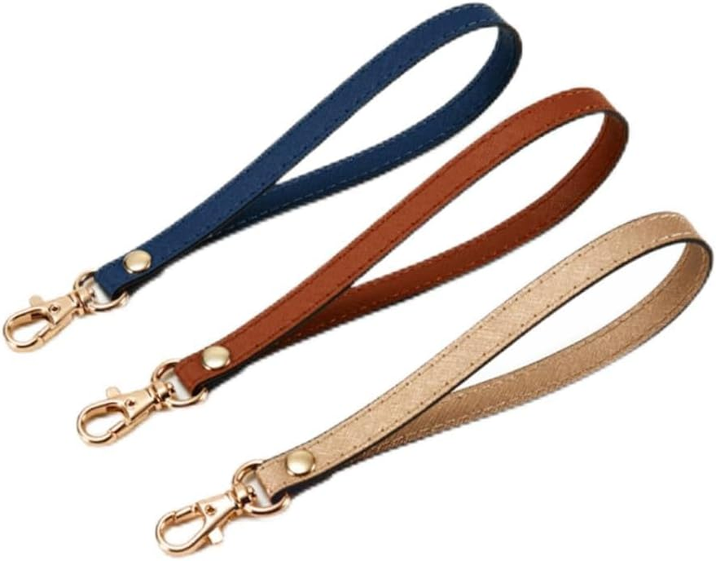 SHINEOFI Leather Wrist Strap and Clutch Wristlet for Women Pink Textured Genuine Leather with Gold Buckle Keychain Hand Strap for Purse and Wallet Accessories image number 1