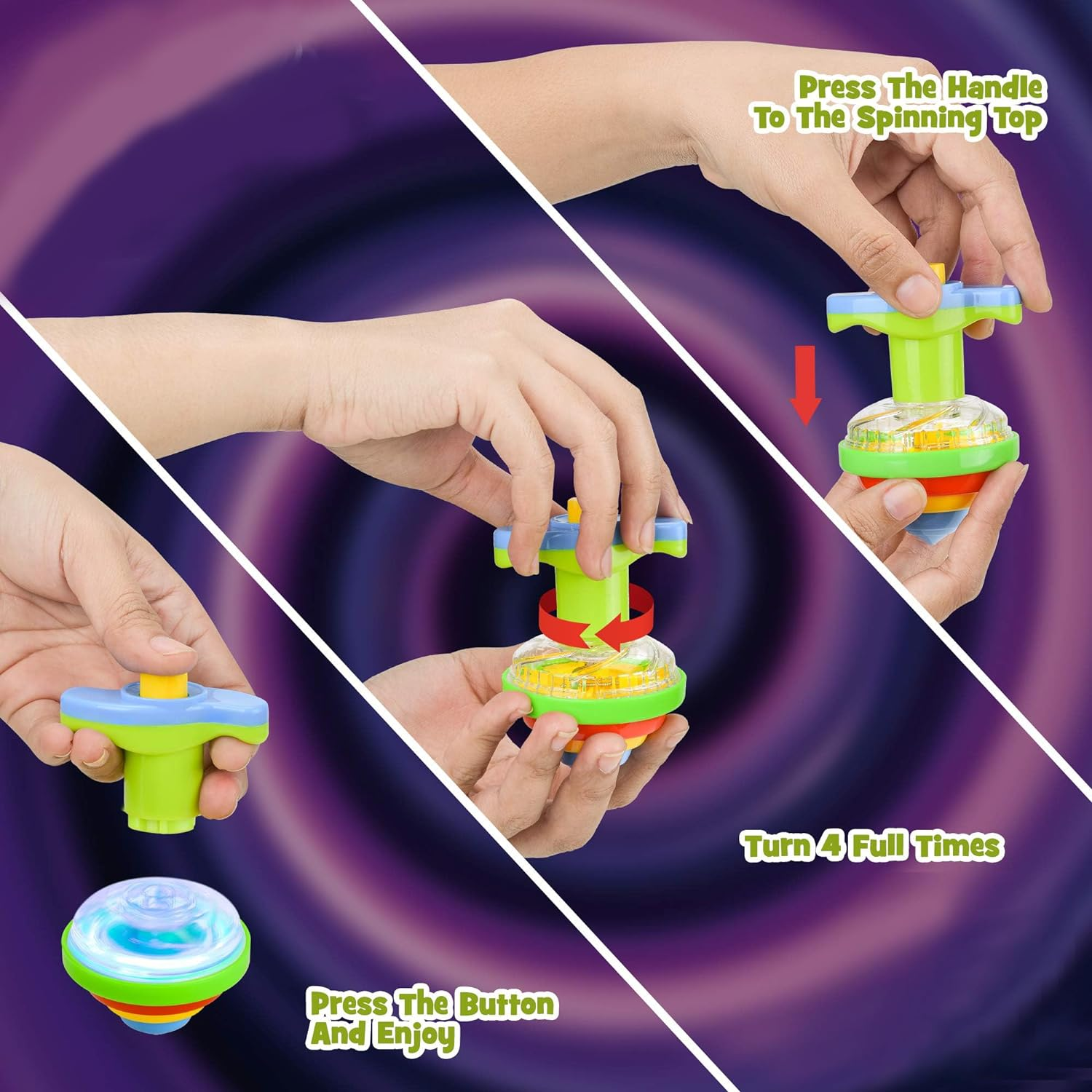 12-Pack Light up Toys-Spinning Top for Kids,Ufo Spinners Tops Party Favors for Kids,Light up Spinning Toy,Birthday Party Favors For,Goodie Bag Fillers image number 1