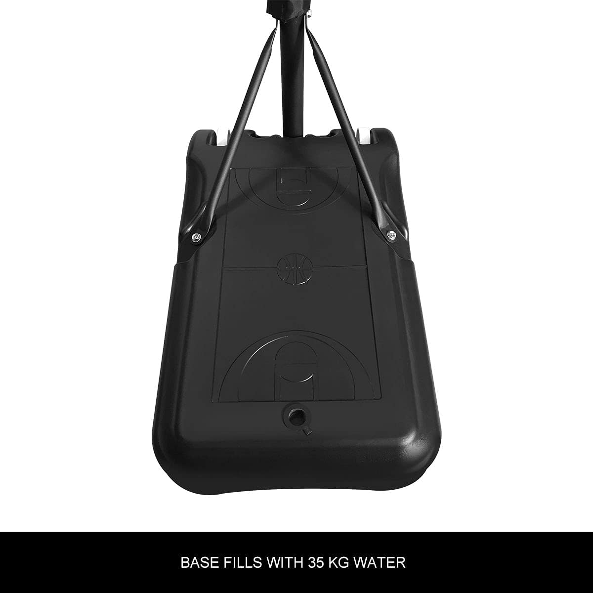 GENKI Portable Basketball Hoop Stand System for Juniors (1.6-2.1M) Adjustable Height W/Wheels, 38CM Steel Rim Backboard Nylon Net Wheeled Base for Indoor Stadium Outdoor Backyard Playground