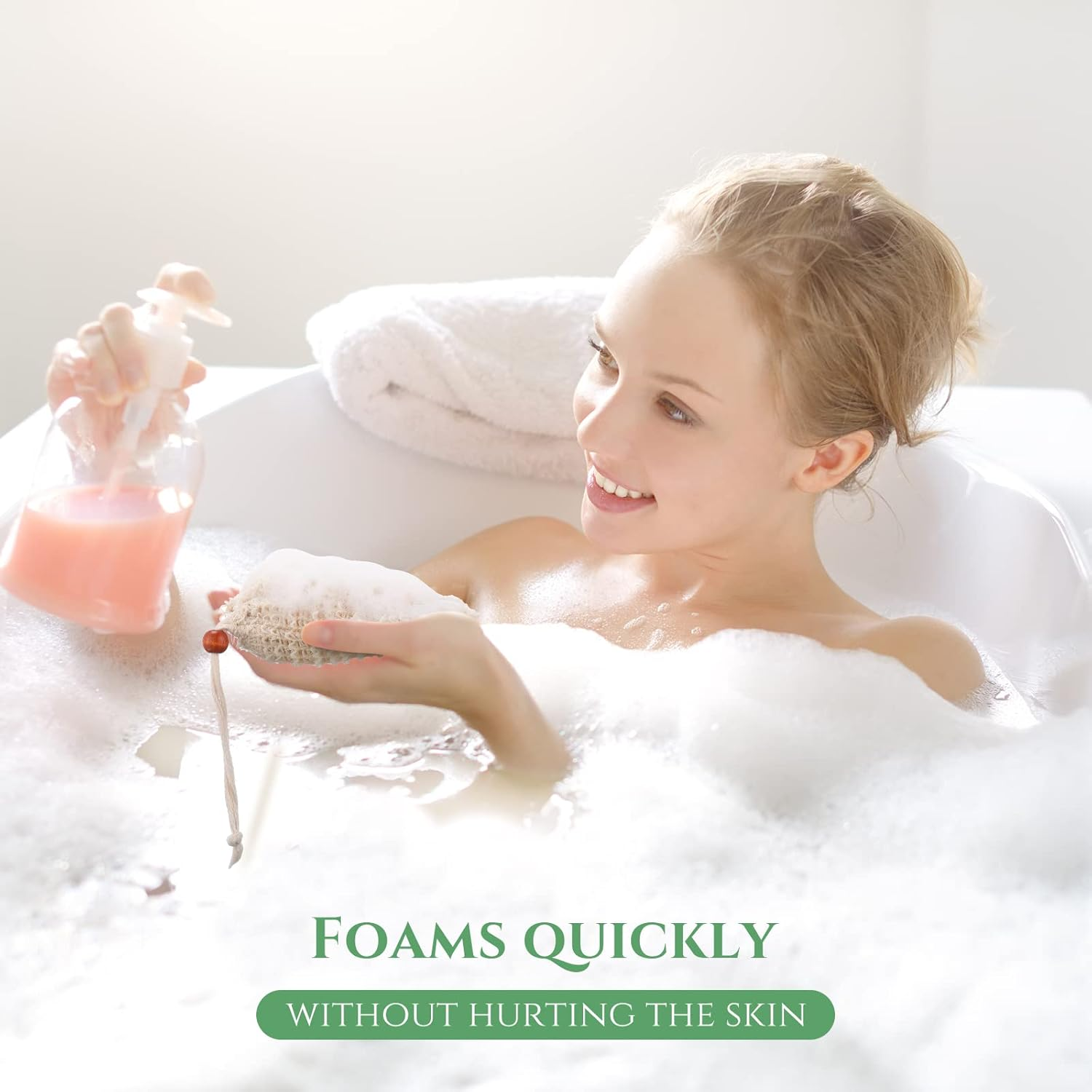 Woanger Natural Sisal Soap Bag 5.7 X 3.7 Inches Mesh Exfoliating Soap Saver Bag Soap Pouch with Drawstring Foaming and Drying Soap Holder for Shower Kitchen Bathroom Travel Hotel (200) image number 6