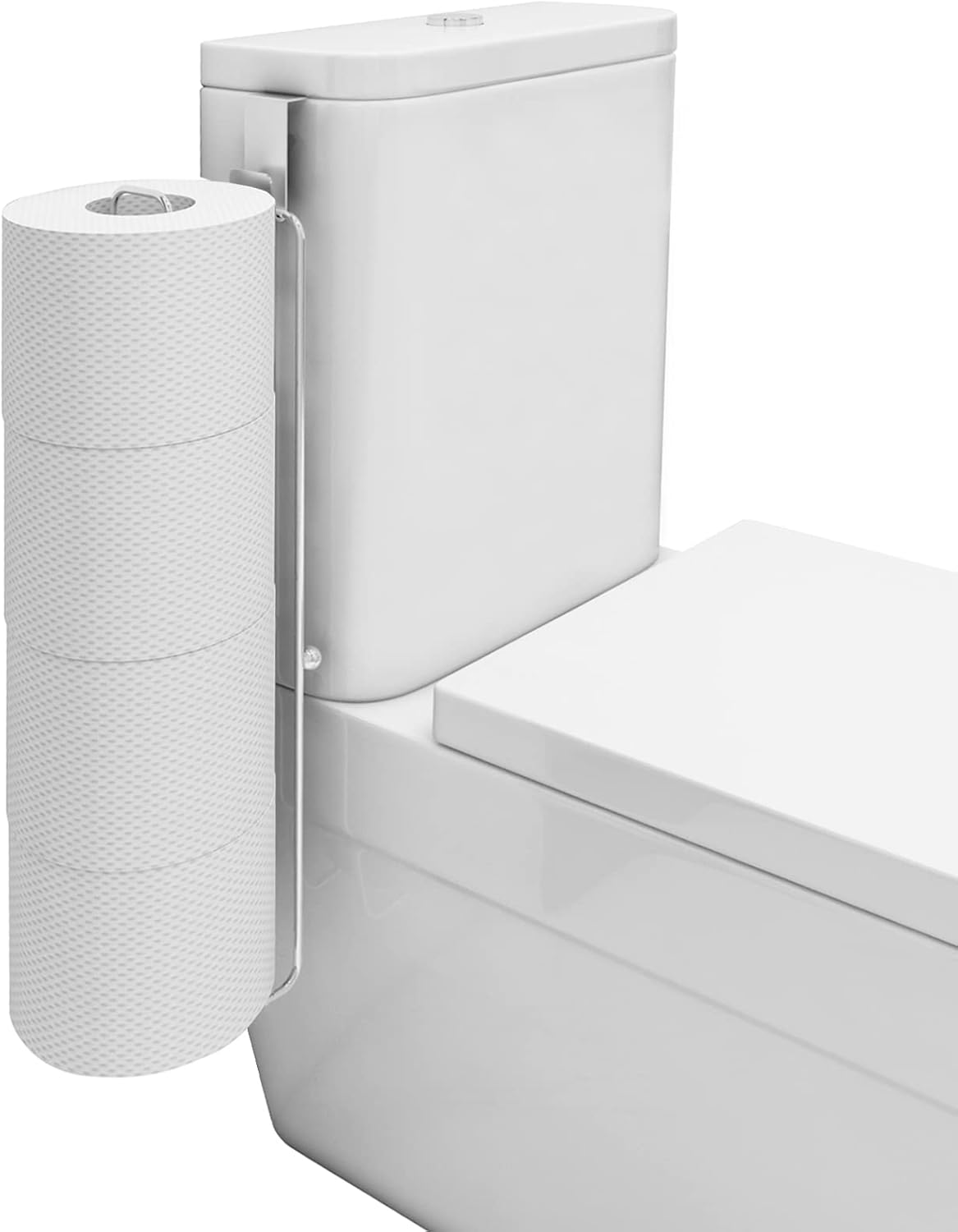 Toilet Paper Holder Brushed Nickel for 4 Roll Tissue, 1 Pack Bathroom Toilet Paper Storage over the Tank, Stainless Steel Rustproof Bathroom Toilet Paper Roll Holder Wall Mount