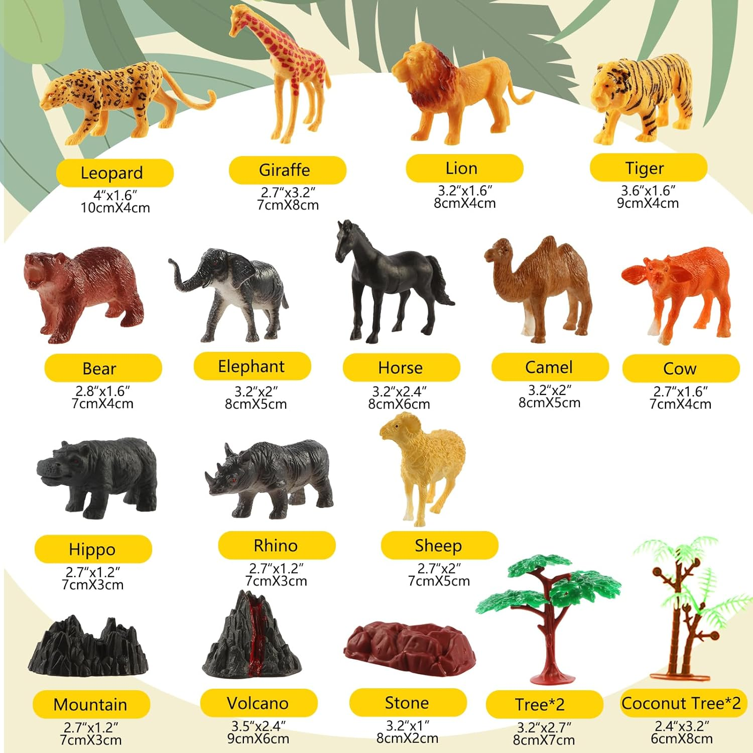 30-Piece Safari Animals Figures Toys Set for Kids -6-Inch Realistic Jumbo Wild Zoo Animals, Plastic African Wild Zoo Animals Playset with Metal Storage Box Educational Learning Playset for Kids 3-5-7 image number 4