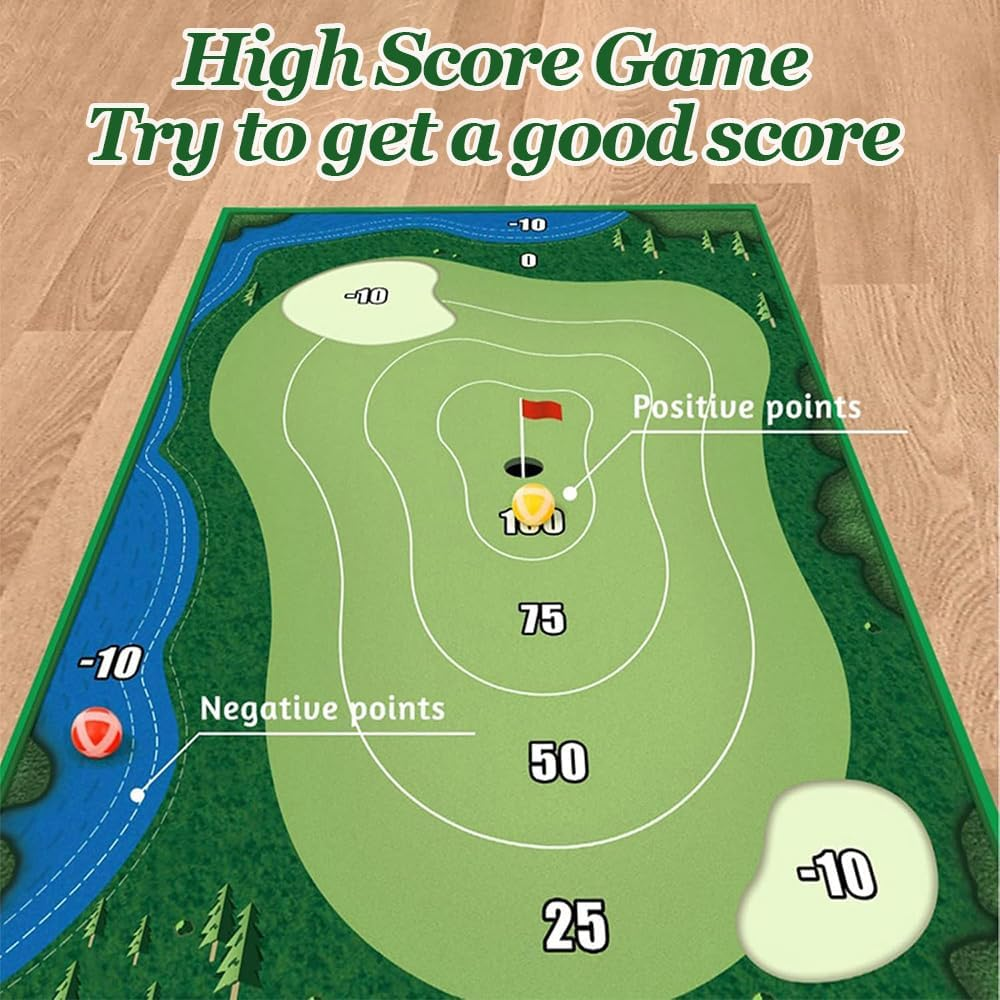 Golf Chipping Game Mat Set, Golf Chipping Practice Mat with Golf Ball, 47" X 70" (120Cm X 180Cm) Golf Game Outdoor Indoor Hitting Mat for Home Backyard Playground (No Clubs) image number 3