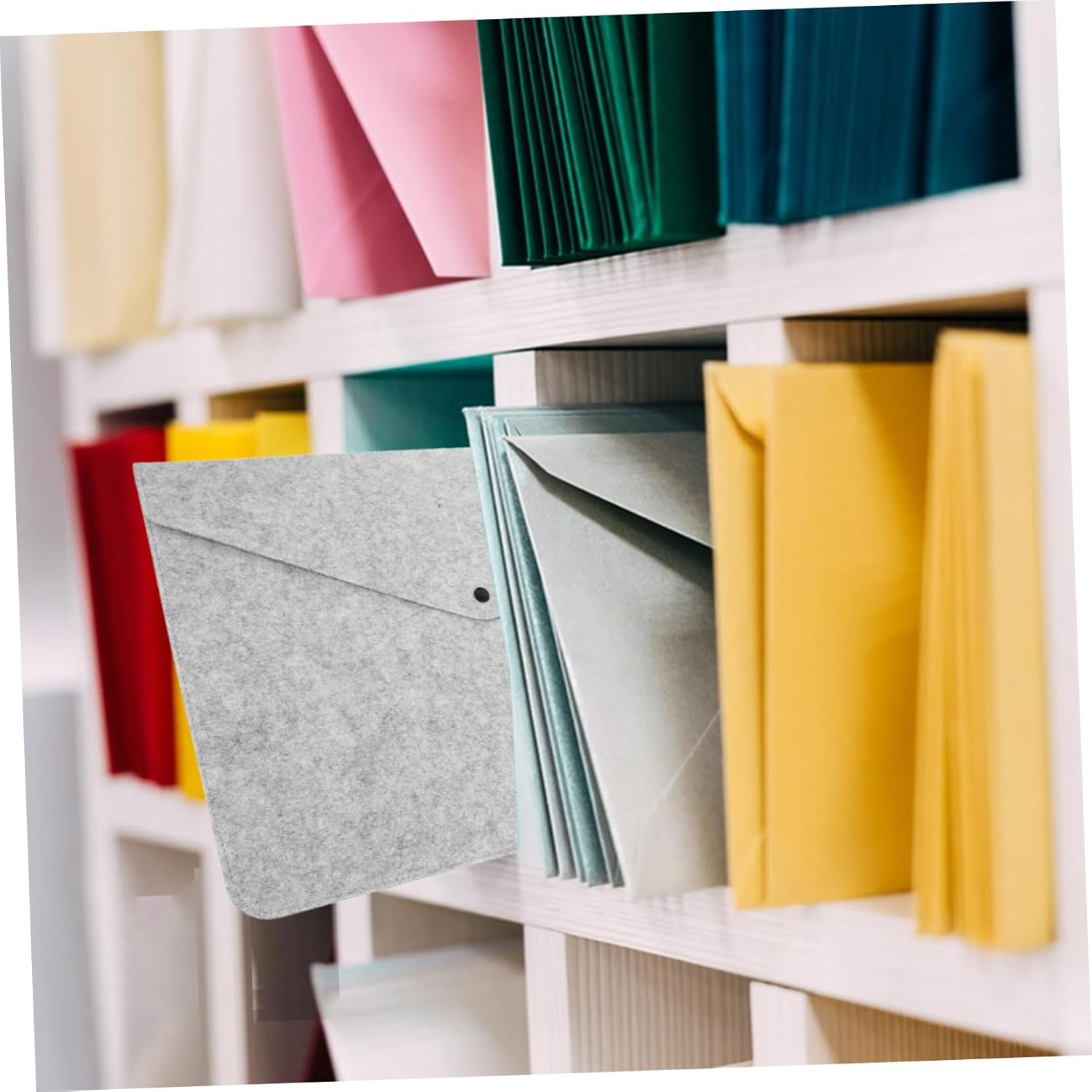 EXAOMBLE Felt Document Bag Folders and Pockets for Storage Portable Office Bills Organizer for Men Safe File Bag for Home and Office Use image number 3