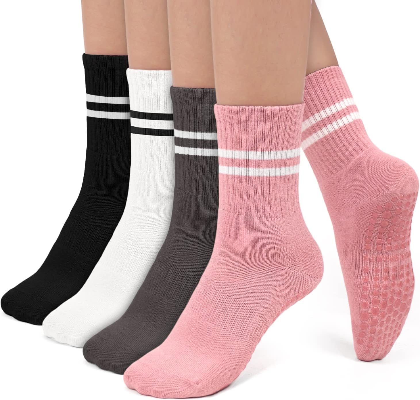 NEDLON (3 Pairs) Pilates Grip Socks for Women Non-Slip (Size 35-40) Non-Slip Socks, Yoga, Gym, Training, Barre, Slippers Breathable, Soft Yoga Socks