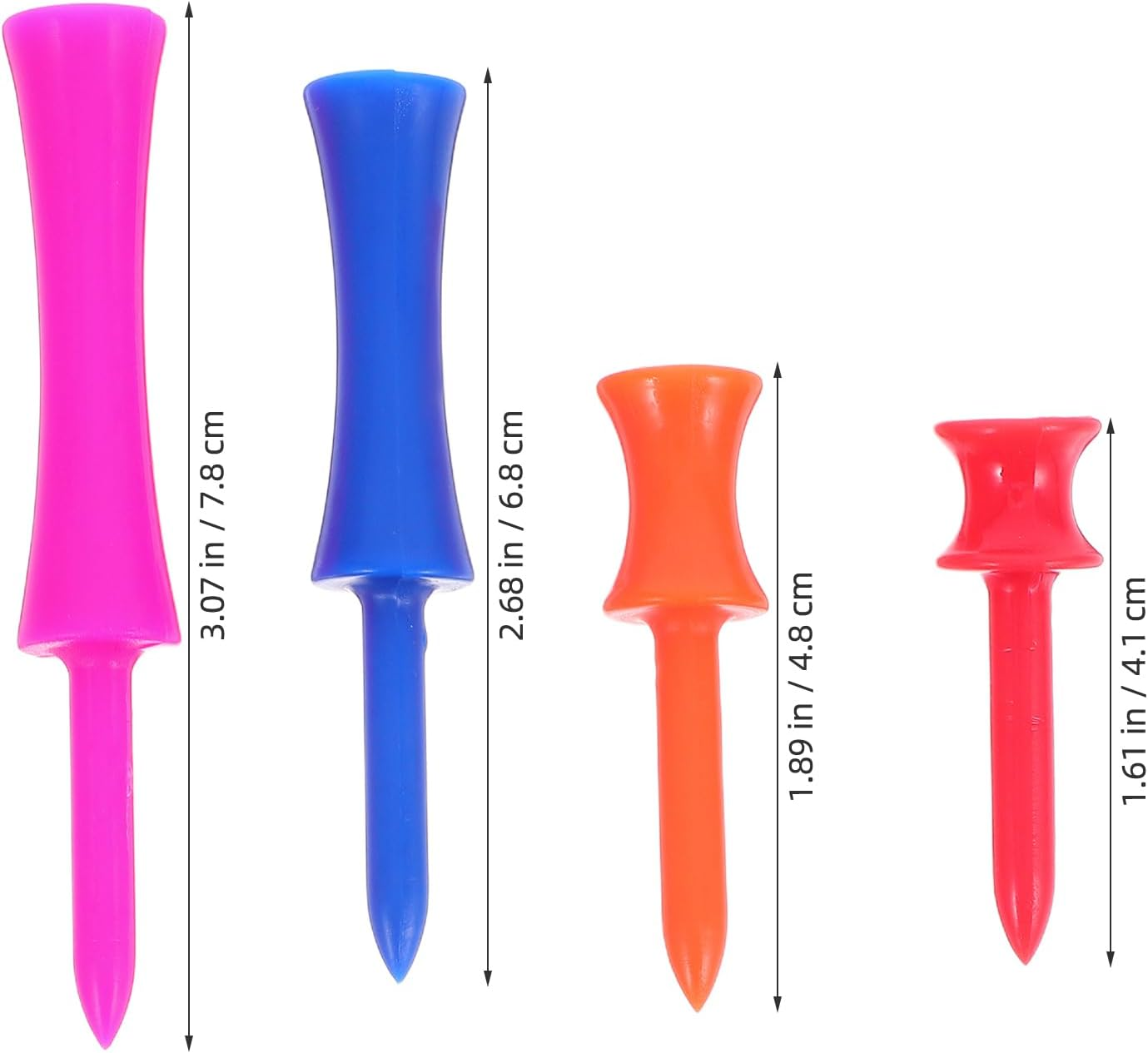 Sosoport 40Pcs Plastic Golf Tees Unbreakable Golf Tees Durability and Stability Golf Tee Mixed Colors image number 4