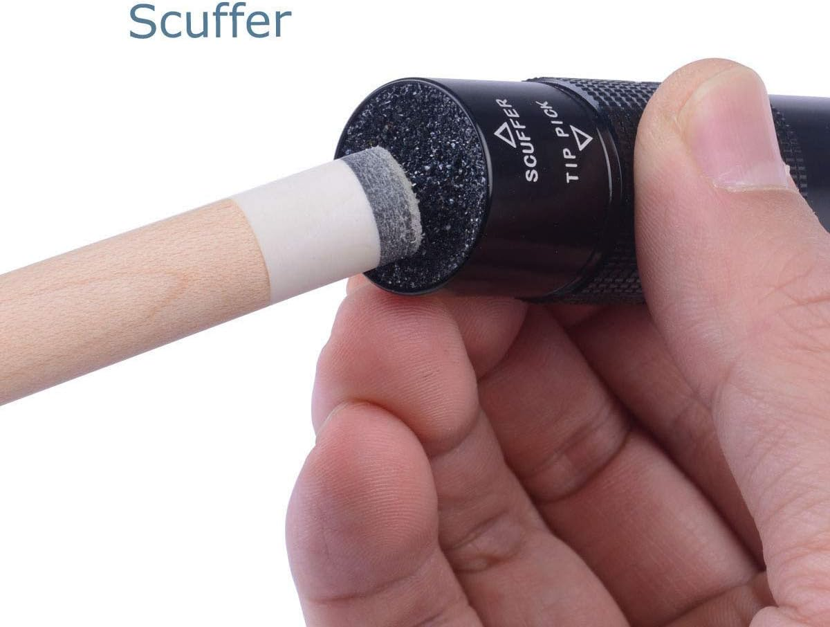 Aluminum 4-In-1 Billiard Pool Cue Tip Accessory Tool Repair Kit (Scuffer, Aerator, Tapper, Joint Protector) image number 4