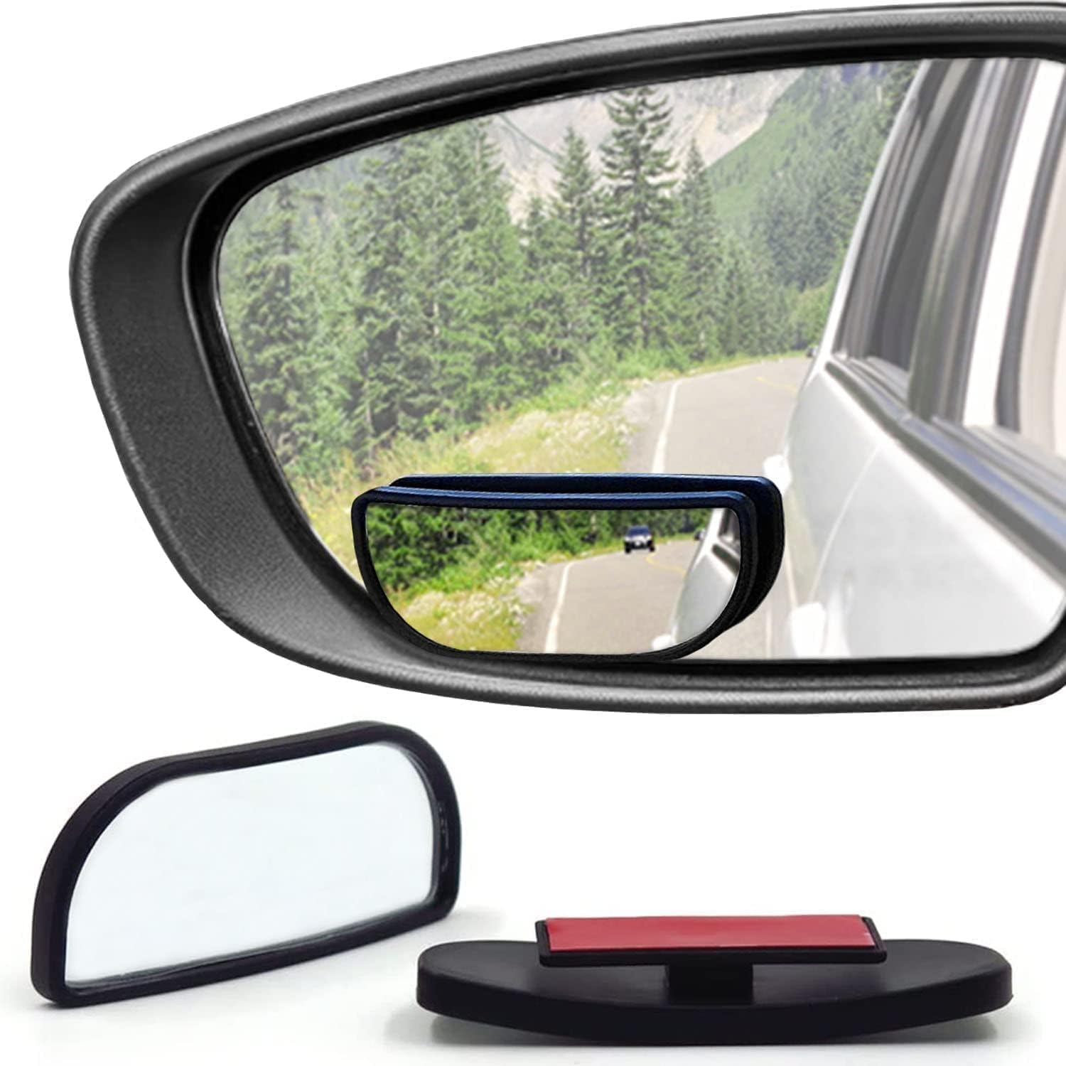 KEWAYO 2Pcs Blind Spot Mirror, HD Glass ABS Housing Convex Wide Angle Rearview Blindspot Car Mirror for Car SUV and Truck image number 3