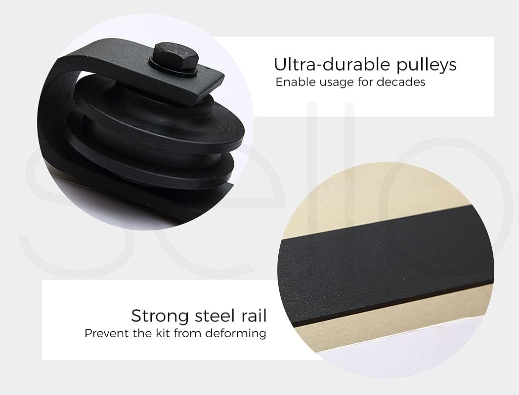 Levede Sliding Barn Door Hardware Track Roller Kit 3.66M Antique Classic Single image number 4