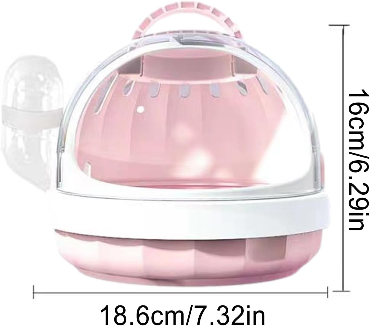 JMEDIC Hamster Carrying Case with Water Bottle | Portable Small Animal Travel Cage | Panoramic Case Guinea Travel Carrier for Hamster, Guinea image number 4