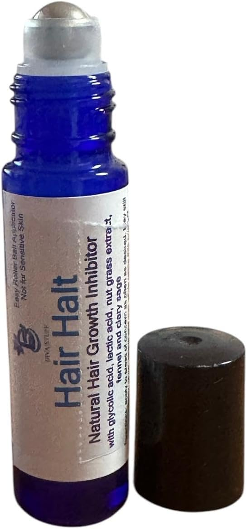 Hair Halt, Natural Formula May Help Keep Hair from Growing Back so Quickly, Easy Roll on Applicator, Diva Stuff image number 3