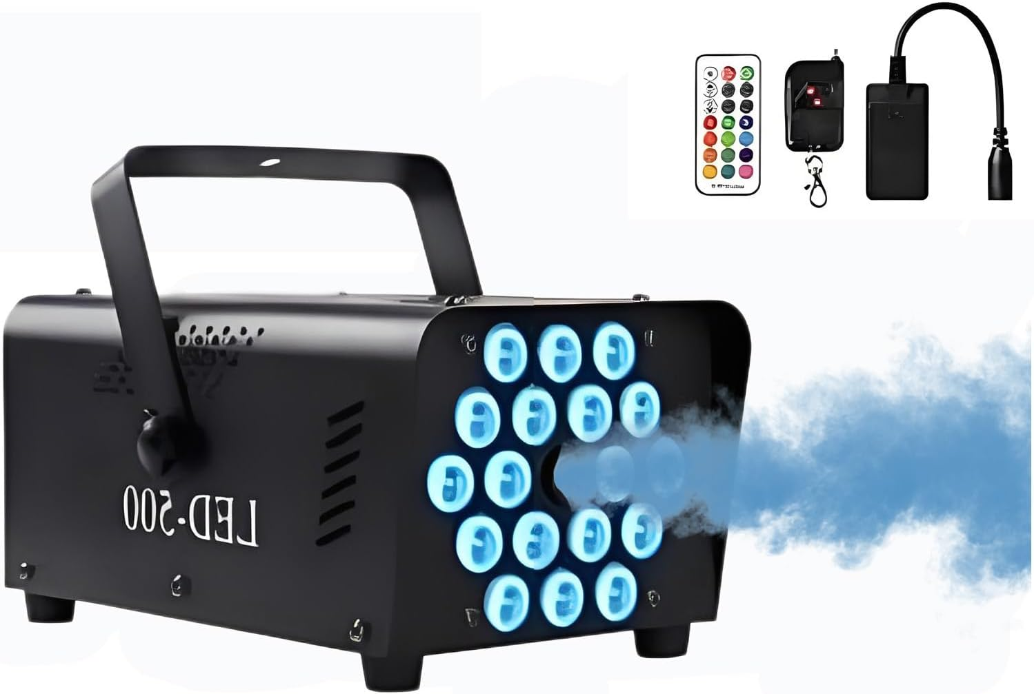 Fog Machine with Light 18 LED Smoke Machine Outdoor for Parties Wedding, 13 Colors Smoke Machine Fog Indoor with 2 Wireless Remote Controls, 500W 2000CFM Outdoor Party Fog Machine for Halloween DJ image number 5