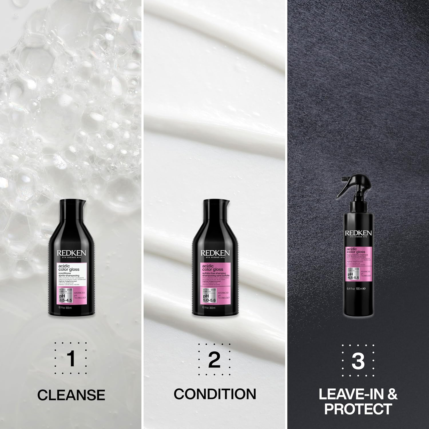 Redken Acidic Color Gloss Leave-In | Heat Protection | Restores Damaged Hair | Smooths for Easy Detangling | Smooths & Adds Shine | 190Ml image number 6