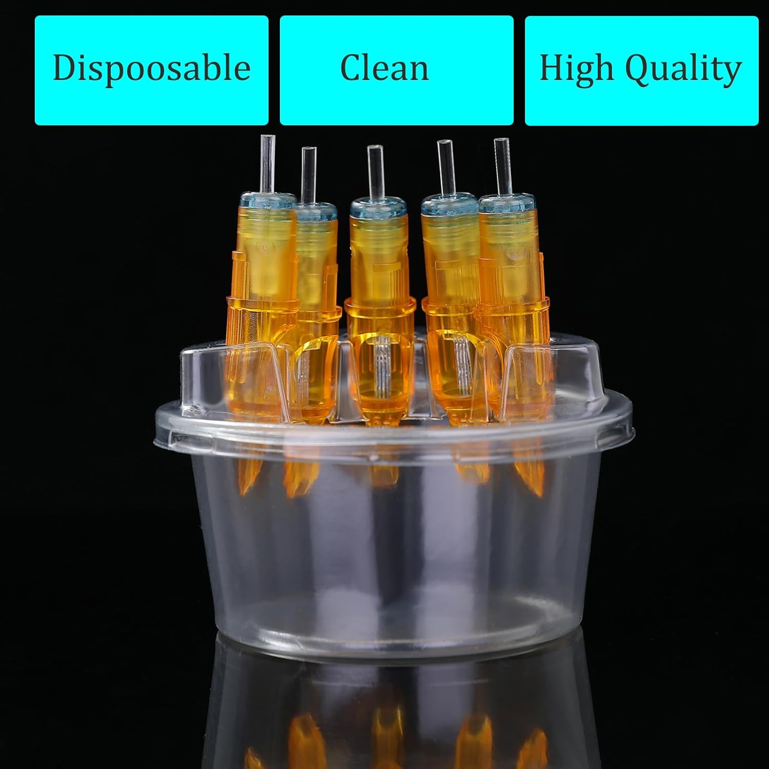 HOINCO 20PCS Disposable Tattoo Cartridge Cup Holder,Tattoo One Piece Needle Placement Rack Disposable Plastic Cup Working Cup Cleaning Cup image number 5
