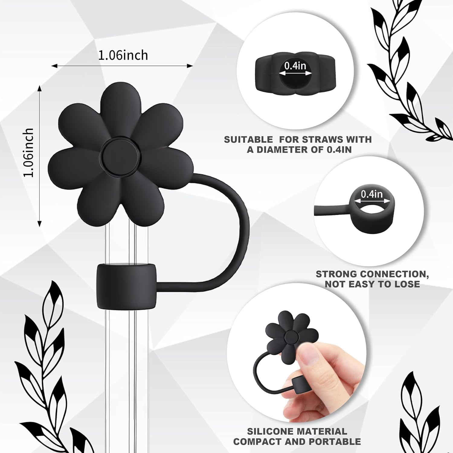 3PCS Straw Cover Cap for Stanley Cup 30&40 Oz 10Mm Reusable Straw Topper with 2PCS Stanley Cup Accessories Butterfly Initial Personalized Letter Charms Name ID Charm for Stanley Tumble (Letter Q) image number 5